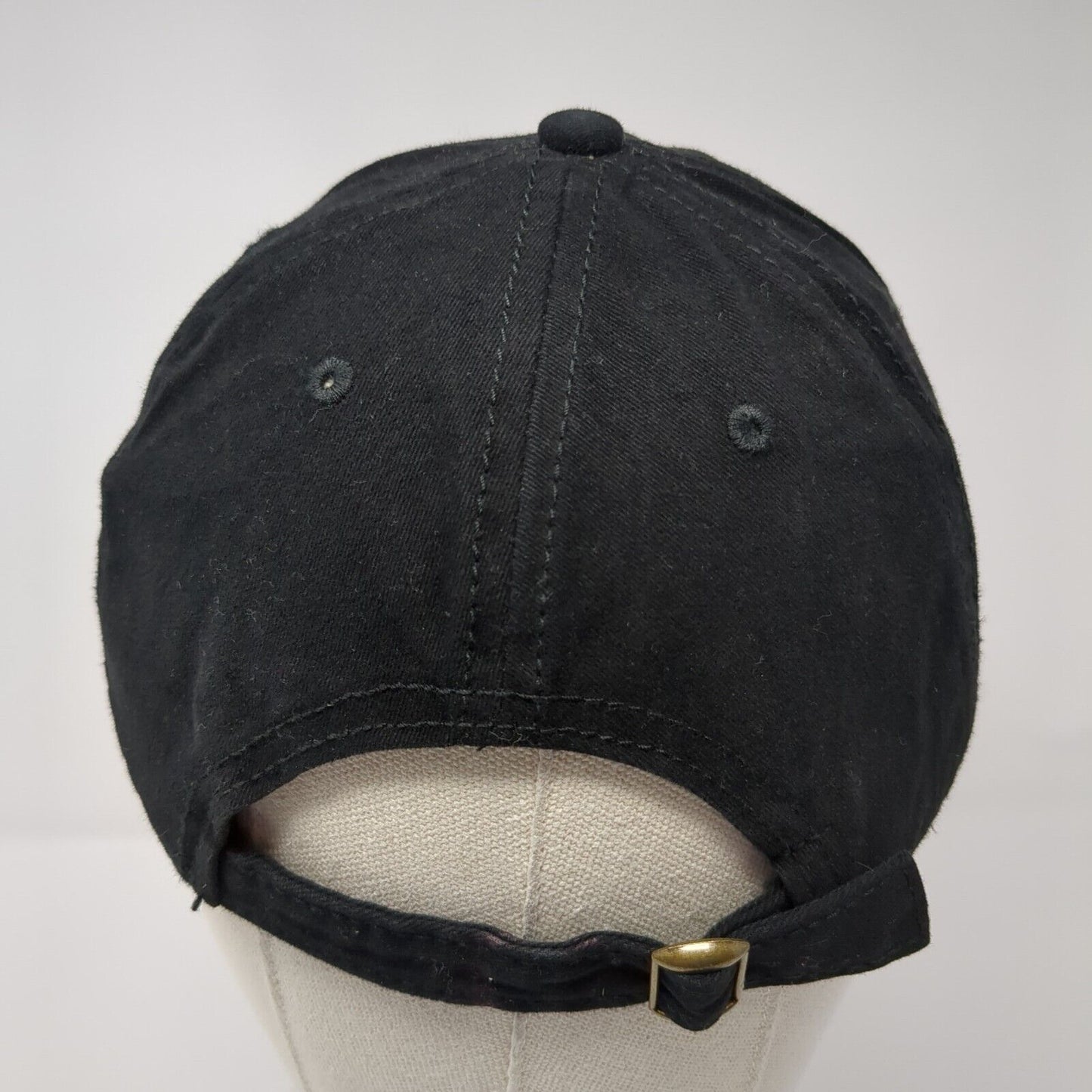 Unbranded Slideback Hat Black One Size Adjustable Vented Holes 6 Panel Blank