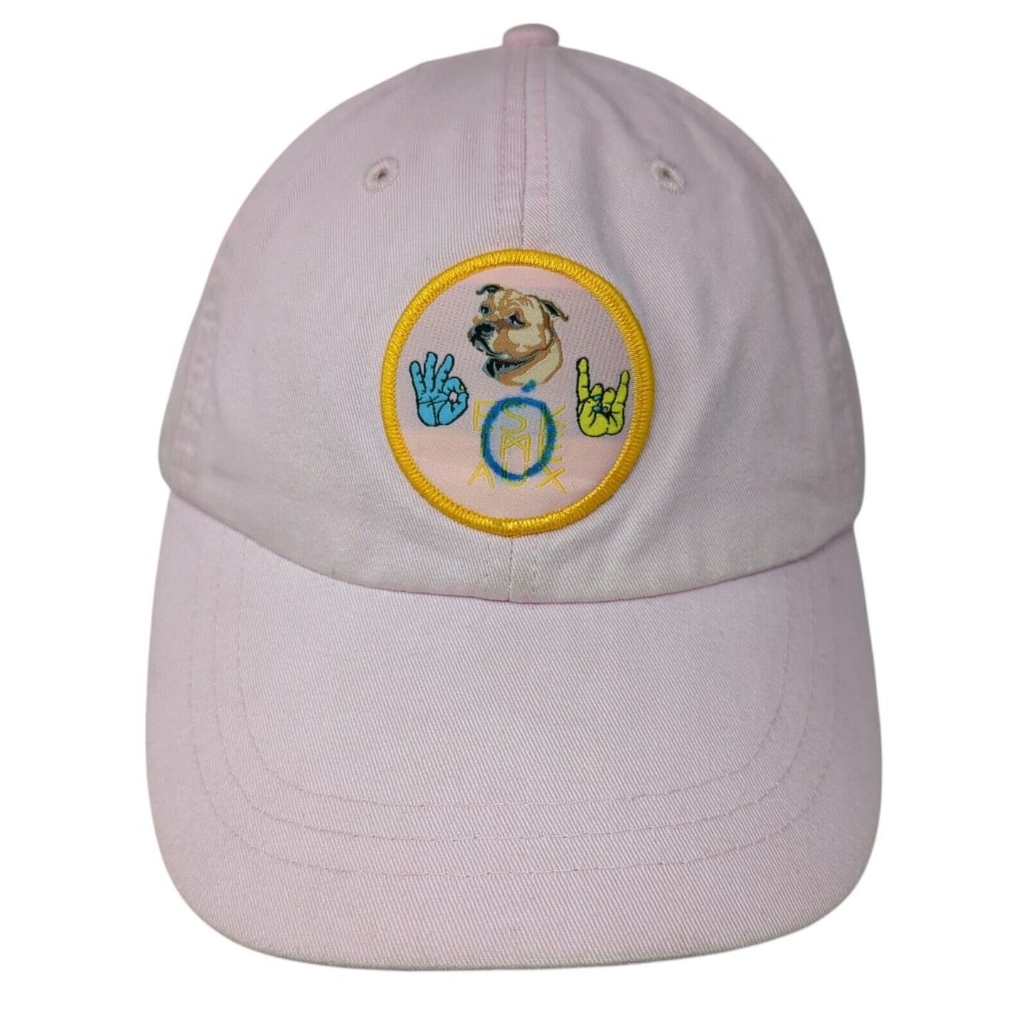 Eskime Aux Slideback Hat Pink One Size Adjustable Animal Dog Print Adams