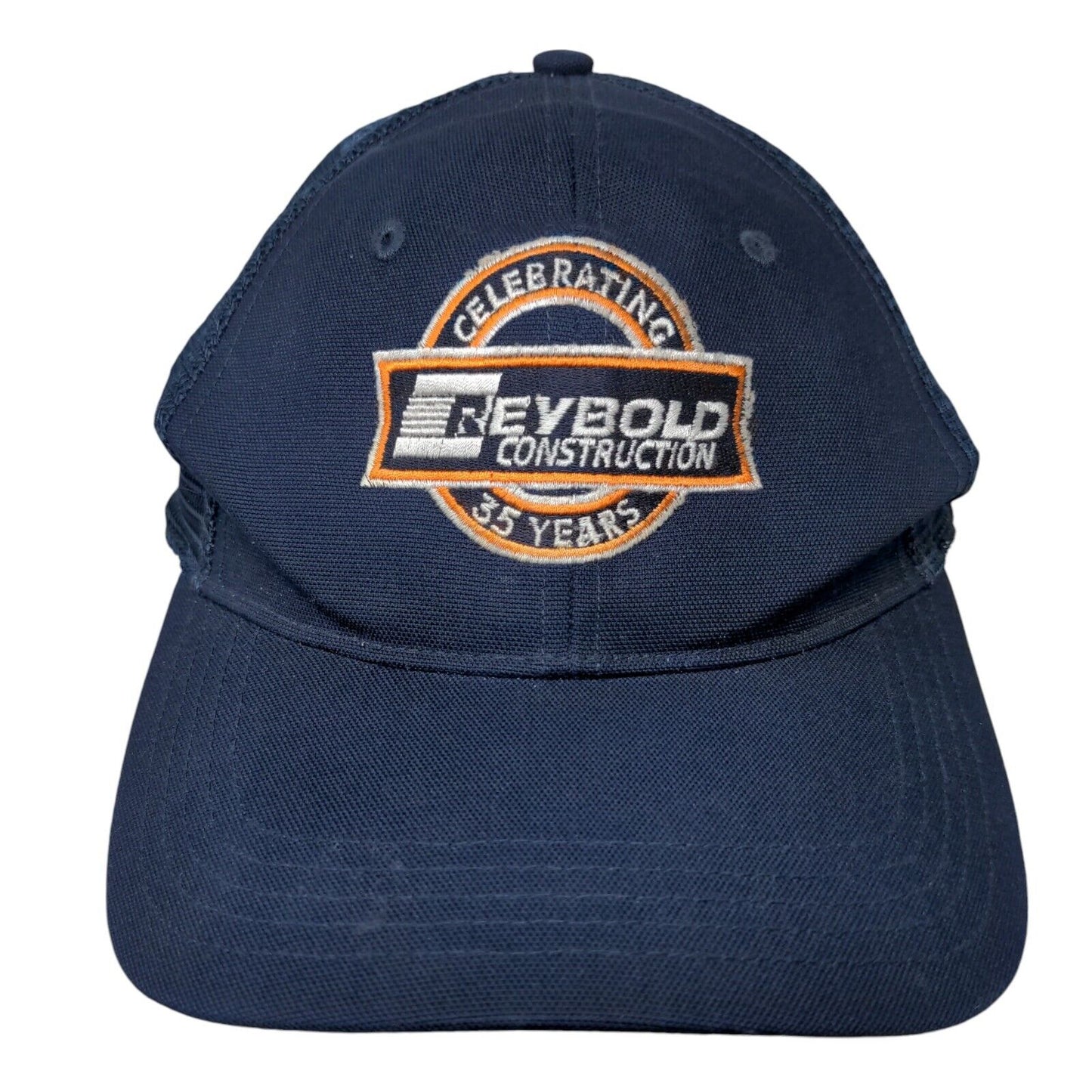 Reybold Construction Celebrating 35 Years Trucker Hat Blue OSFA Mesh Back