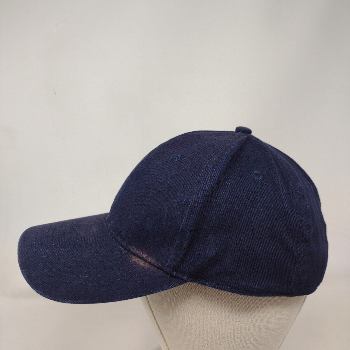 Basic Editions Slideback Hat Blue OSFM Adjustable Solid Blank 6 Panel