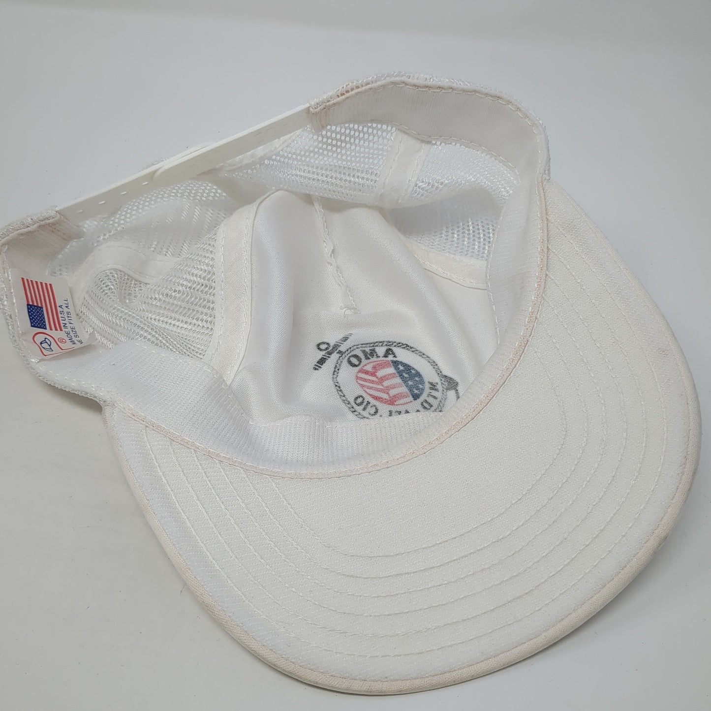 AMO MTD AFL CIO Snapback Trucker Hat White One Size Mesh Back USA