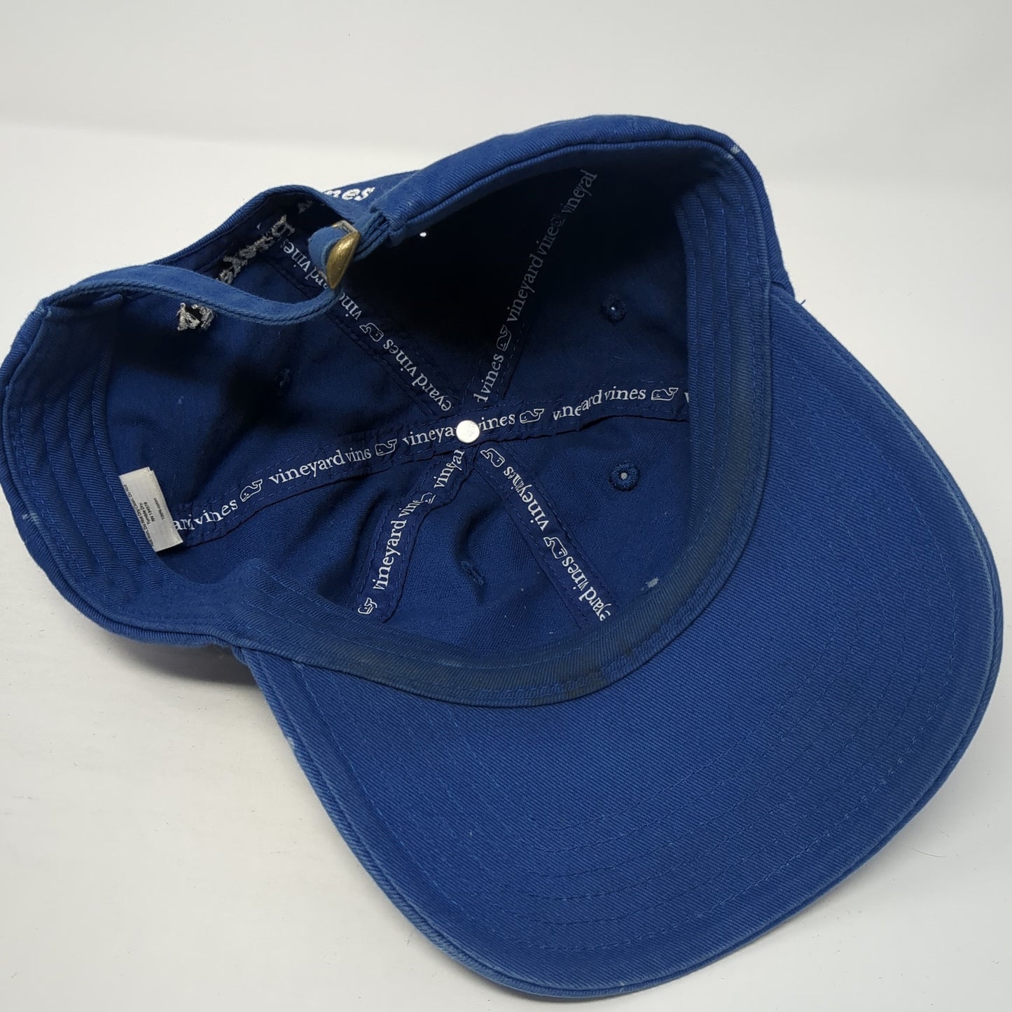 Vineyard Vines Whale Logo Slideback Hat Blue One Size Solid Adjustable