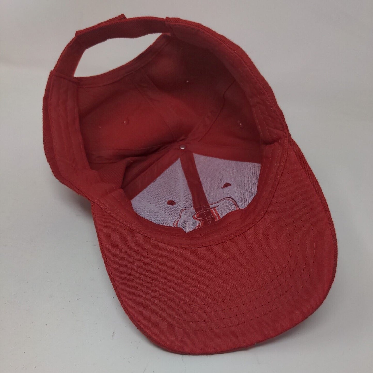 R Logo Strapback Hat Red One Size Embroidered Adjustable 6 Panel