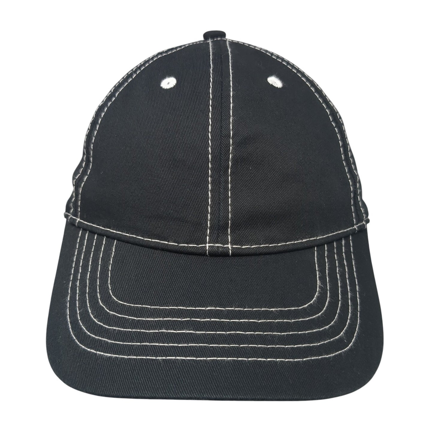 Unbranded Strapback Baseball Cap Black One Size Adjustable 6 Panel Blank