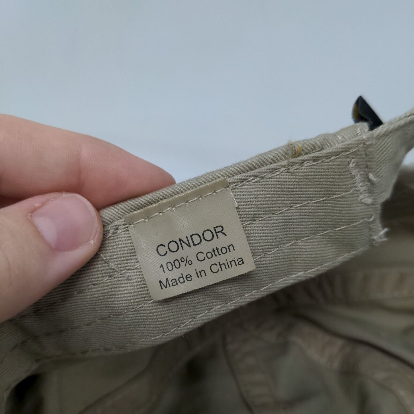 Condor Slideback Hat Tan One Size Solid Adjustable Vent Holes 6 Panel