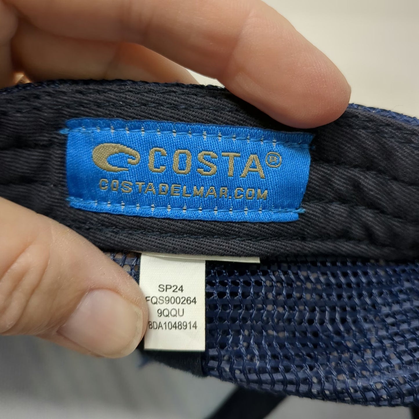 Costa Del Mar Trucker Hat Blue One Size Snapback Mesh Back Striped Fishing Hat