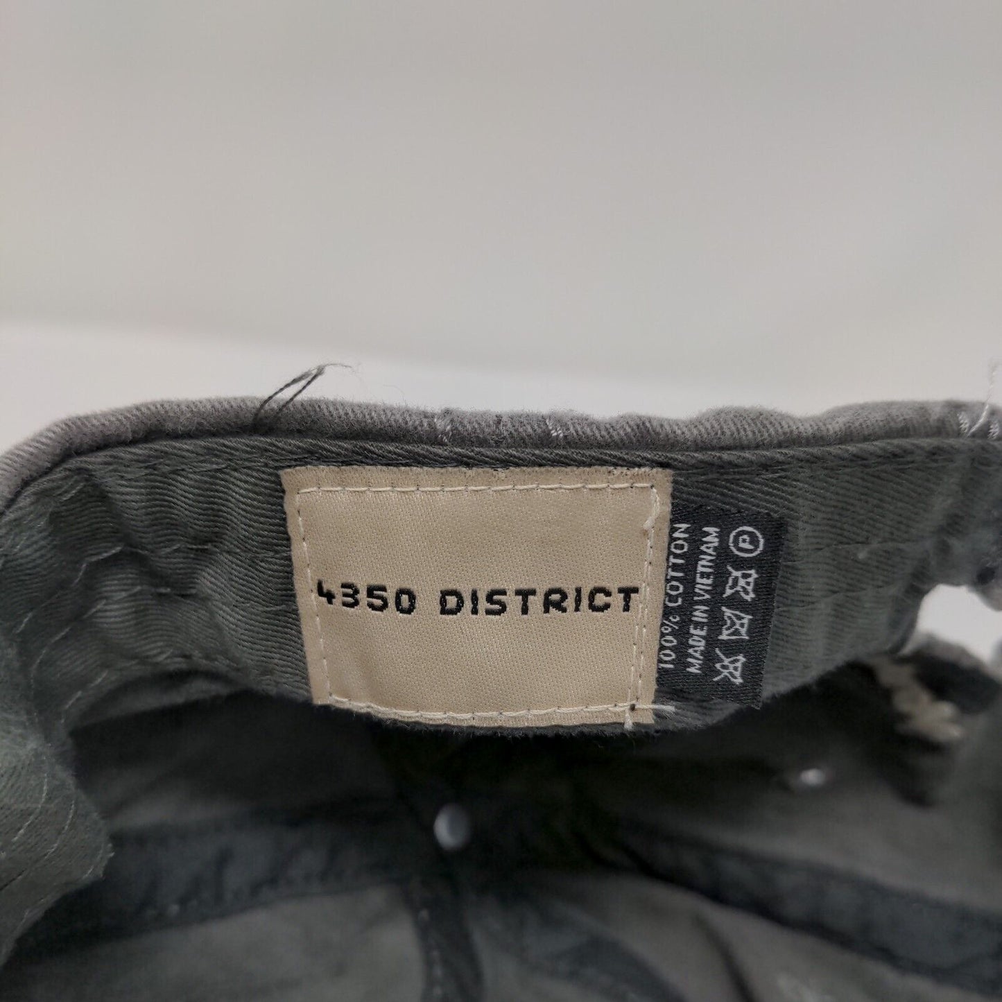 Beach Please Strapback Hat Gray One Size Distressed 4350 District