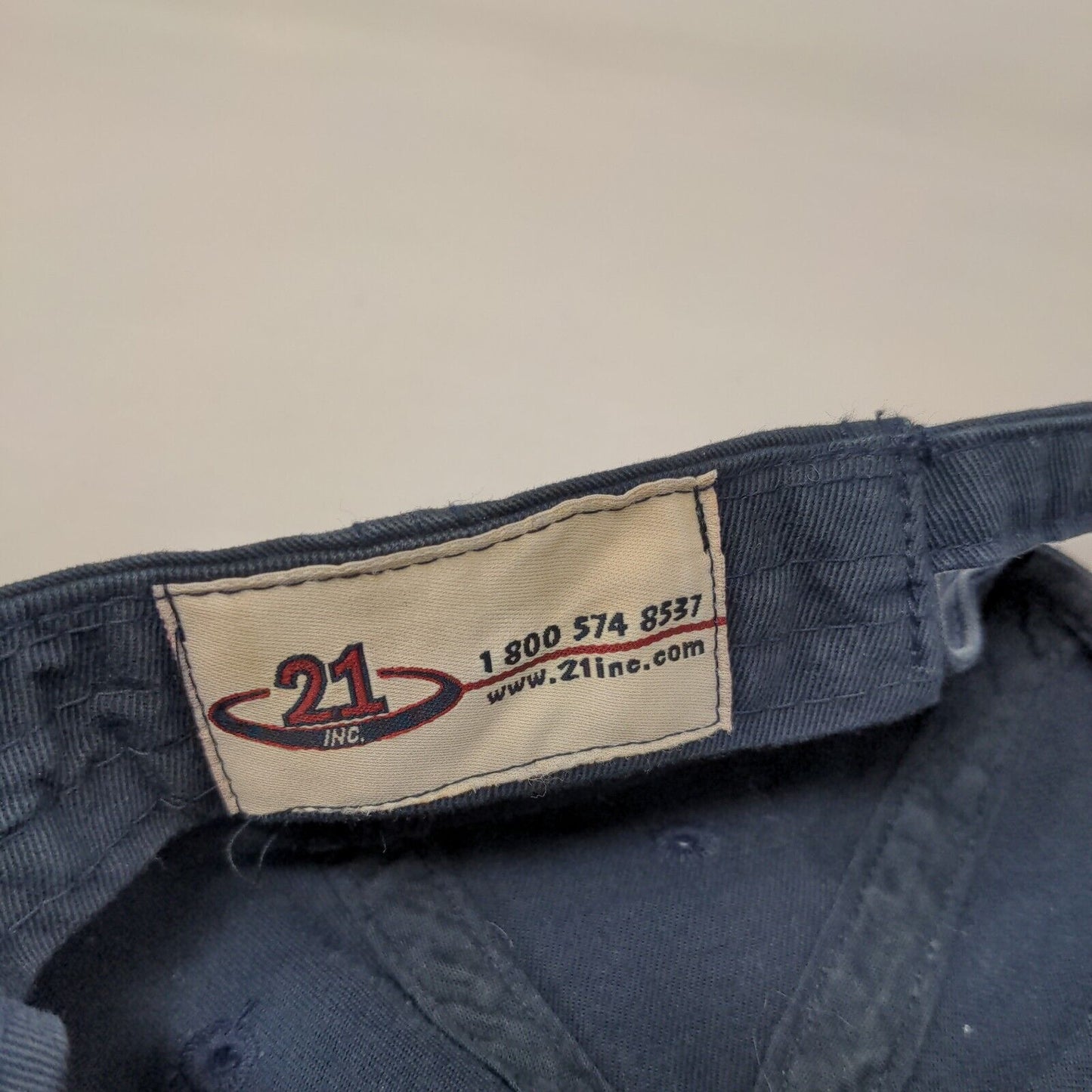 21 Inc. Slideback Hat Blue OSFA Adjustable Solid Vent Holes 6 Panel