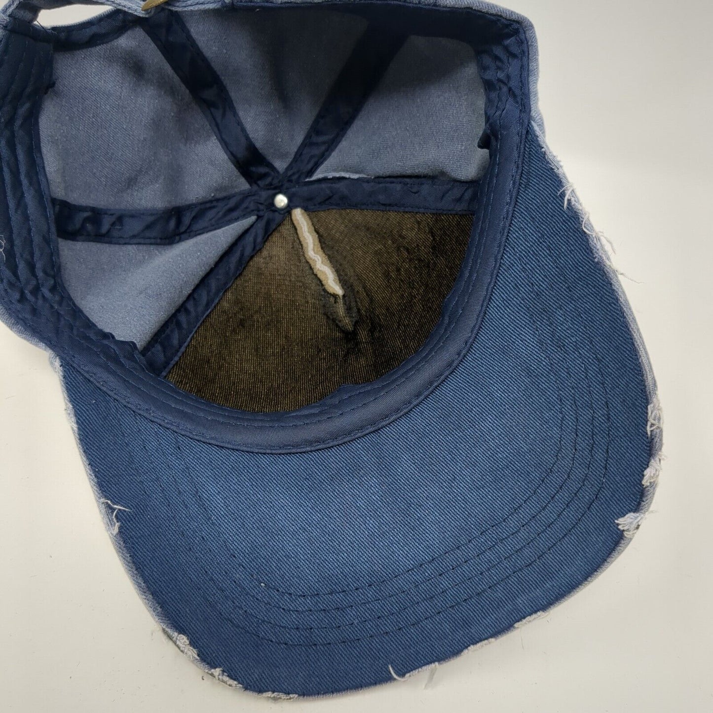 Lacrosse Slideback Hat Blue One Size Adjustable 6 Panel Distressed Cotton