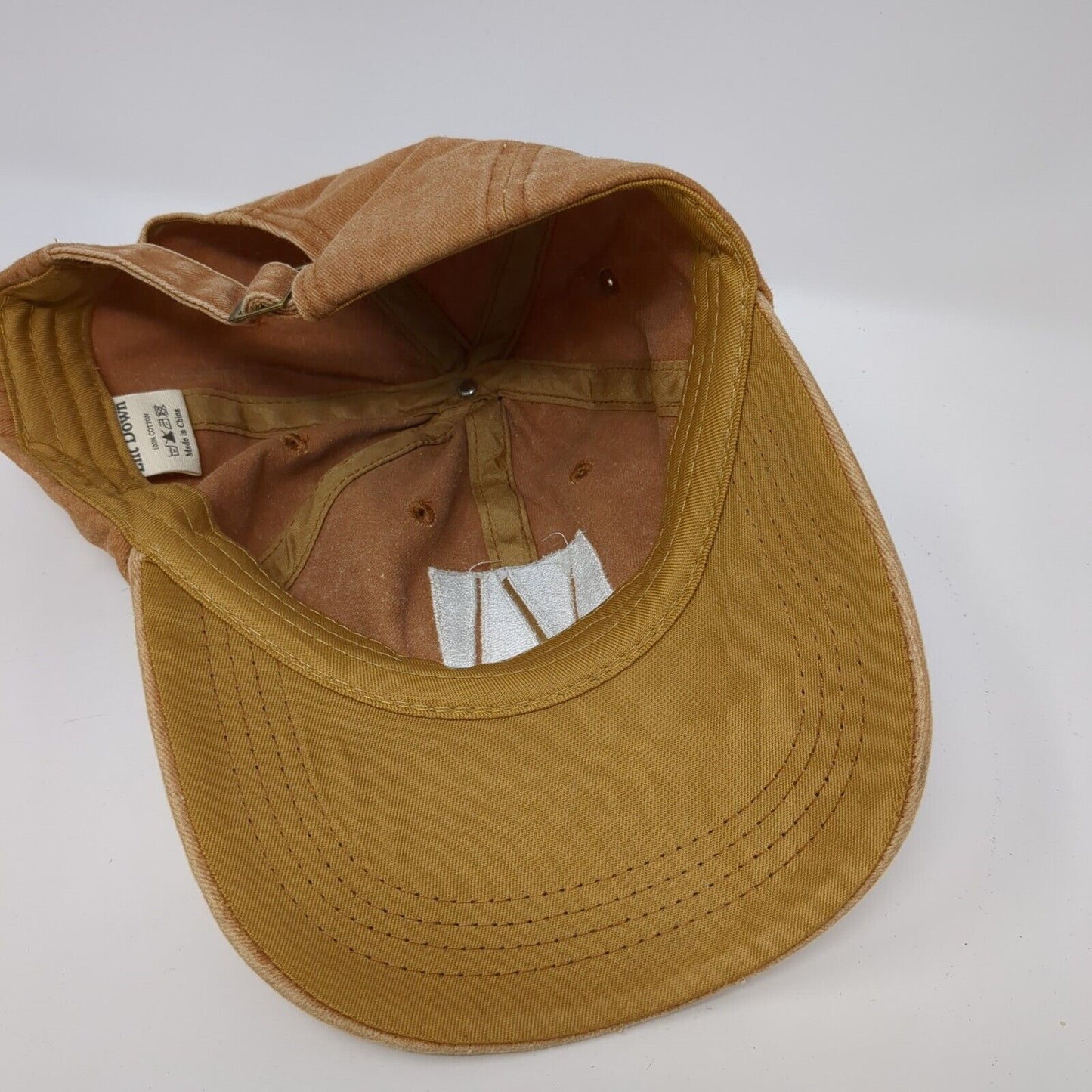 Lift Down Slideback Hat Brown One Size Adjustable Embroidered 6 Panel