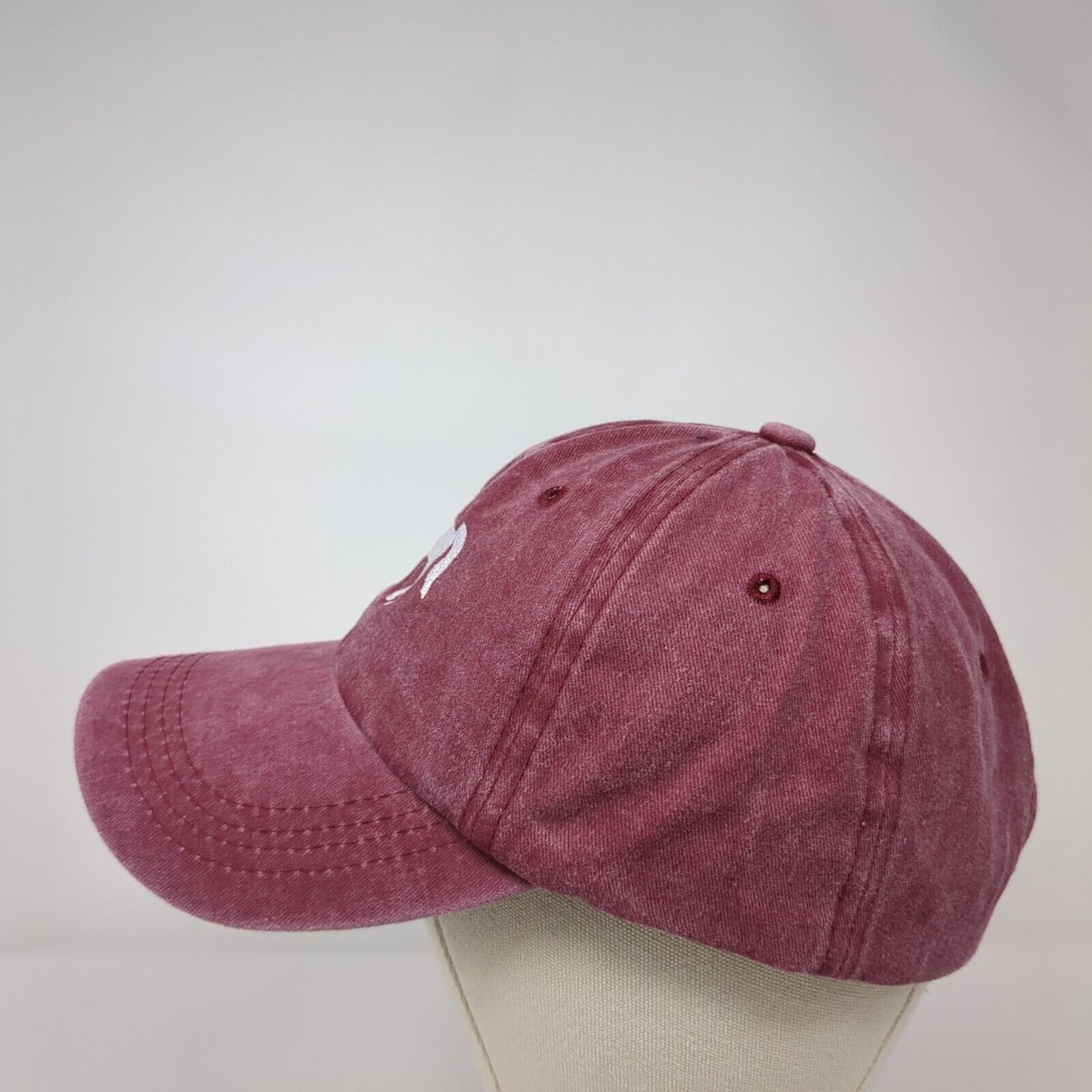 Horse Slideback Hat Red One Size Embroidered Adjustable Vent Holes
