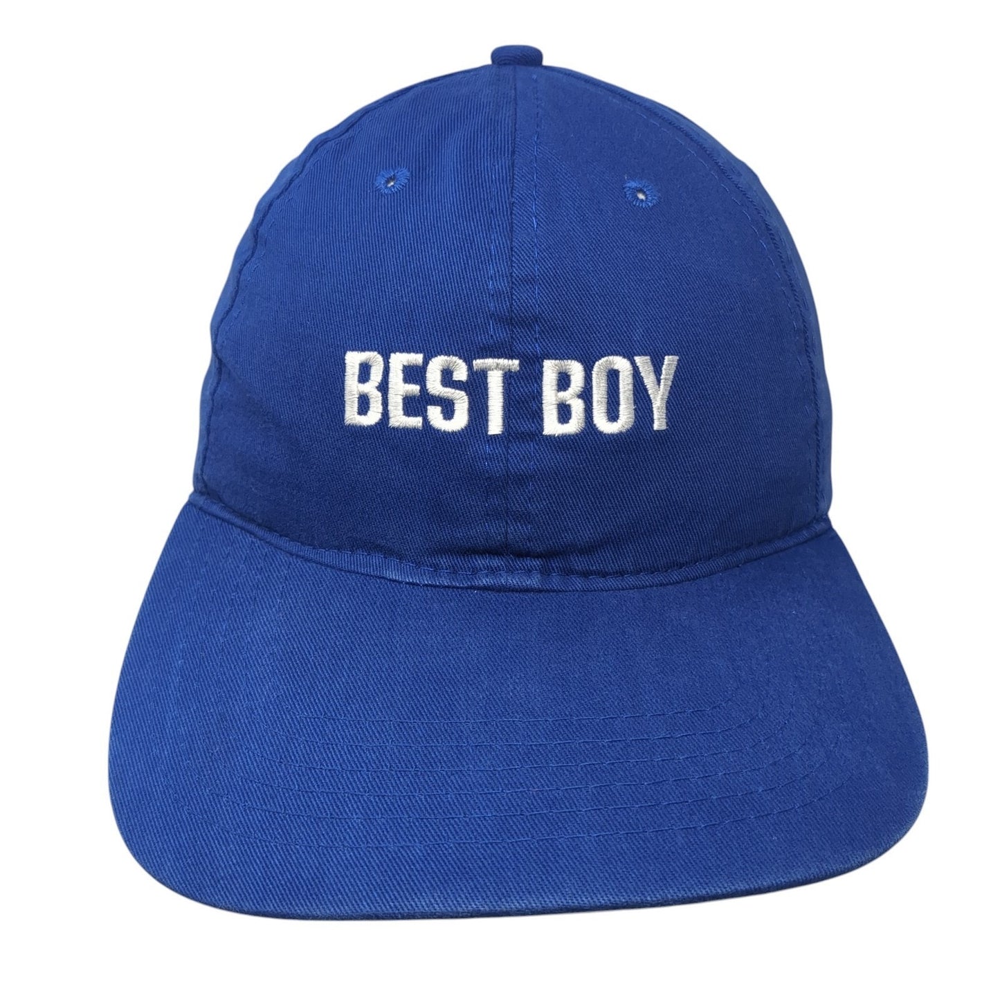 Best Boy Strapback Baseball Cap Blue One Size Adjustable Embroidered Apollo USA