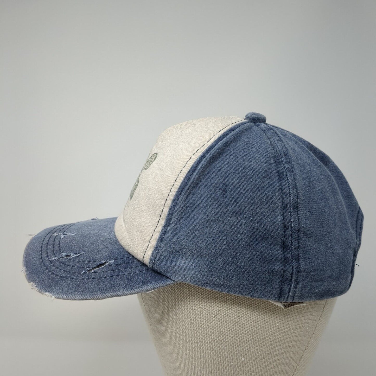 Lacrosse Slideback Hat Blue One Size Adjustable 6 Panel Distressed Cotton