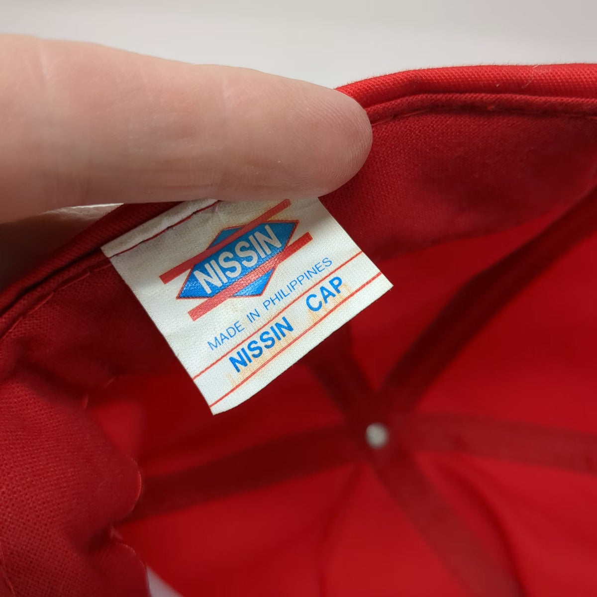 Nissin 5 Panel Red Hat One Size Wheeler Machinery Co Rope Script Embroidery