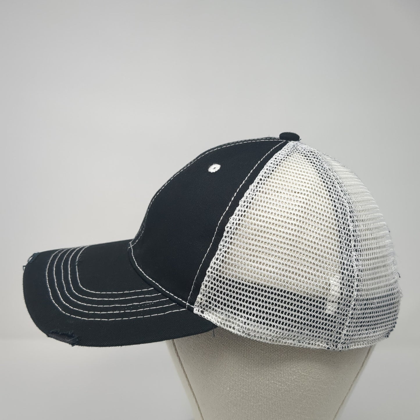 Unbranded Snapback Trucker Hat Black One Size Adjustable Mesh Back Blank