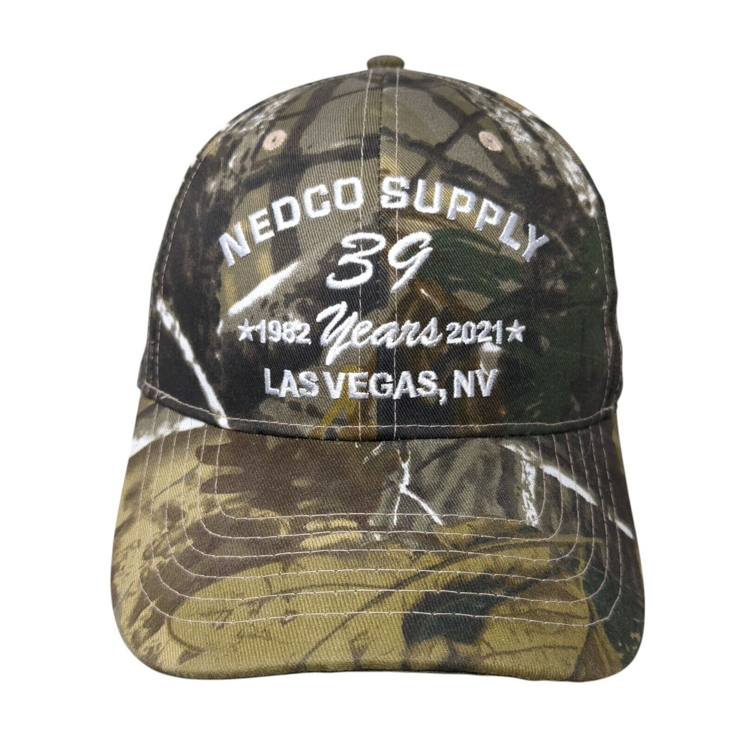 Nedco Supply 39 Years Las Vegas NV Slideback Hat Camouflage OS Patriotic 6 Panel