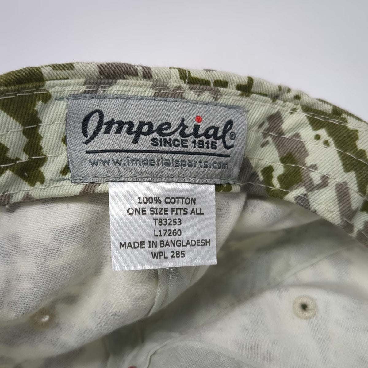 Imperial Baseball Cap Beige OS Yocha Dehe Golf Club Camo Hat Cache Creek Casino