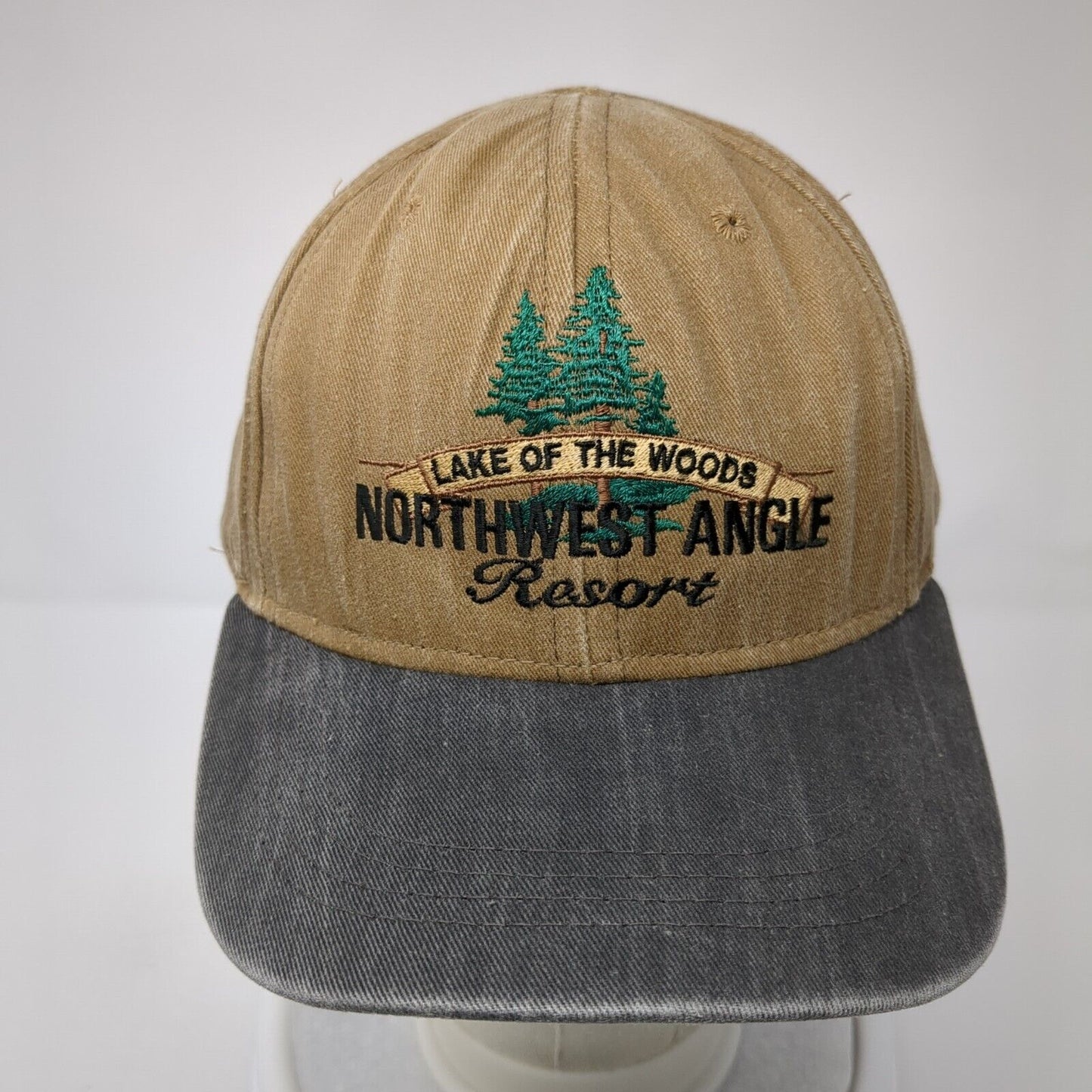 Lake of The Woods Northwest Angle Resort Slideback Hat Brown OS Adjustable
