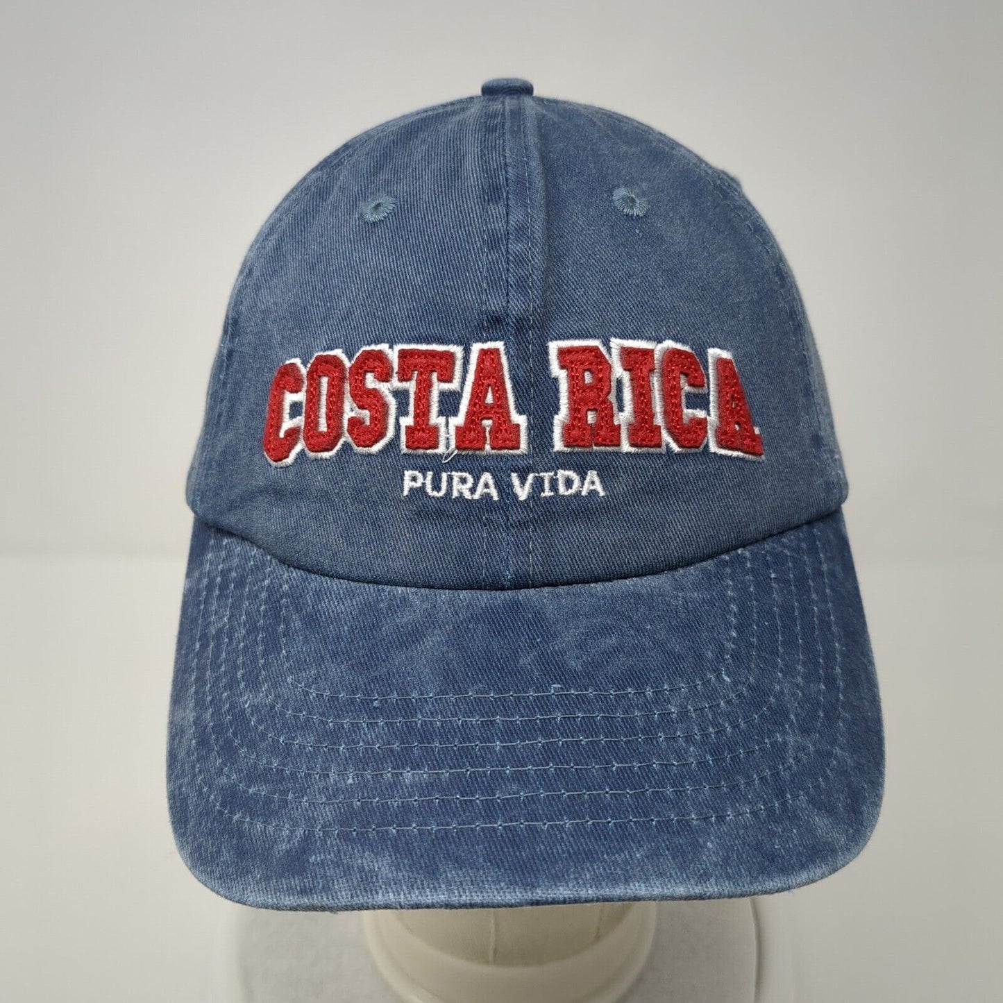 Costa Rica Pura Vida Slideback Hat Blue One Size Embroidered 6 Panel