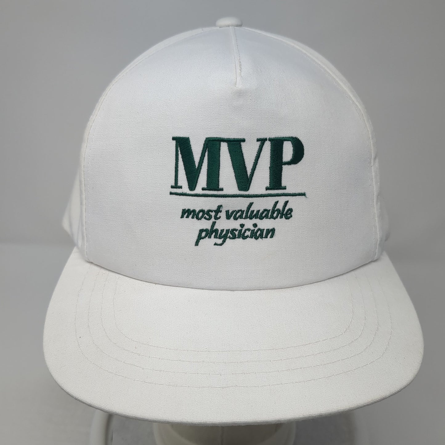MVP Most Valuable Physician Slideback Hat White One Size Leather Strap