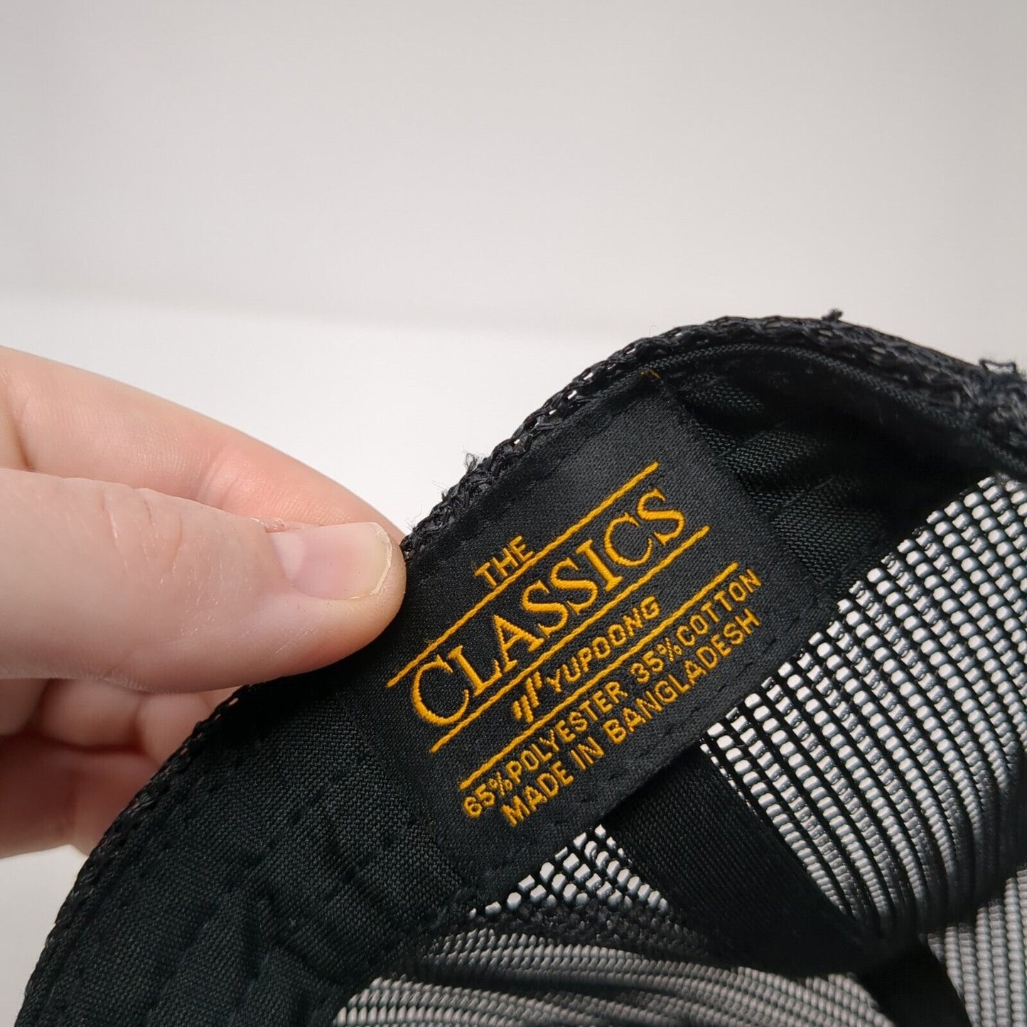 RB Snapback Trucker Hat Black OS Adjustable Embroidered Mesh Classics Yupoong