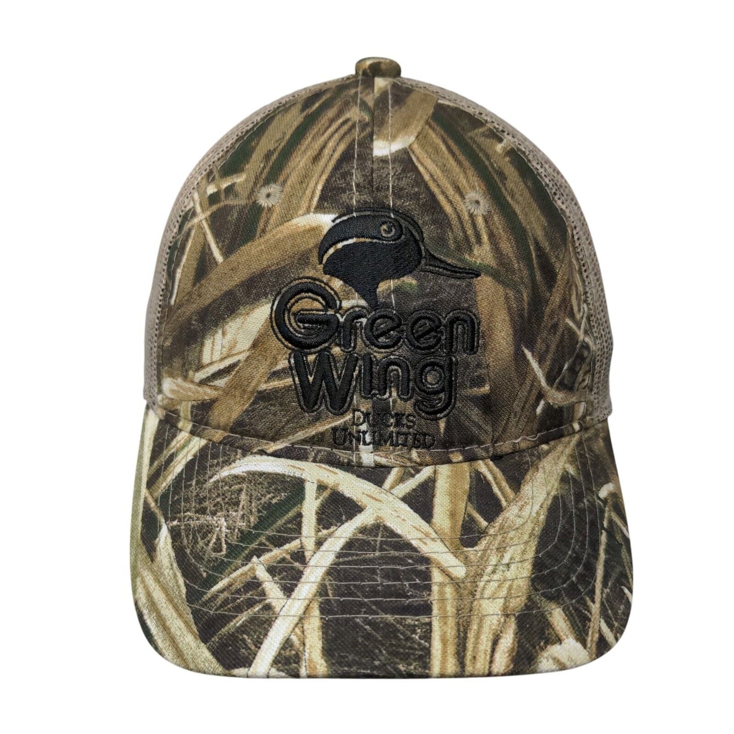 Green Wing Ducks Unlimited Snapback Trucker Hat Camo Youth Mesh Back