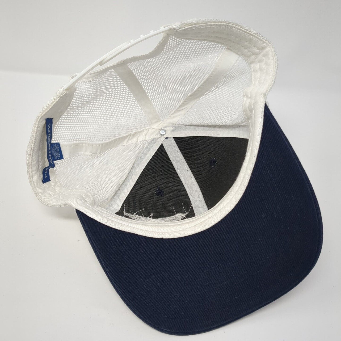 Angel Roofing Snapback Trucker Hat Blue One Size Mesh Back Colorblock