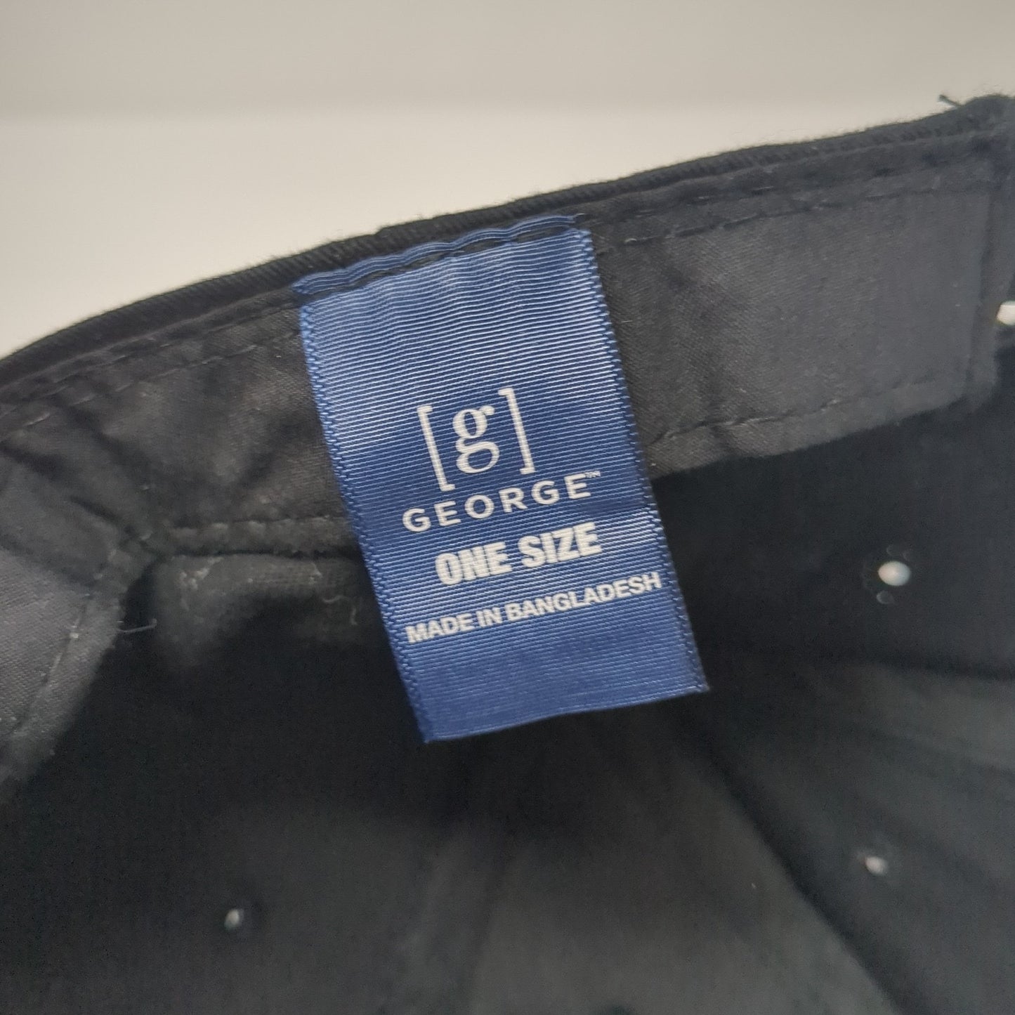 George Strapback Hat Black One Size Adjustable Vent Holes Blank Outdoor