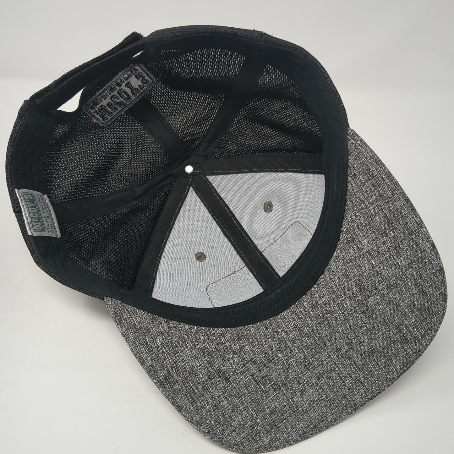 McCoy's Building Supply Strapback Trucker Cap Gray One Size Adjustable Mesh Back