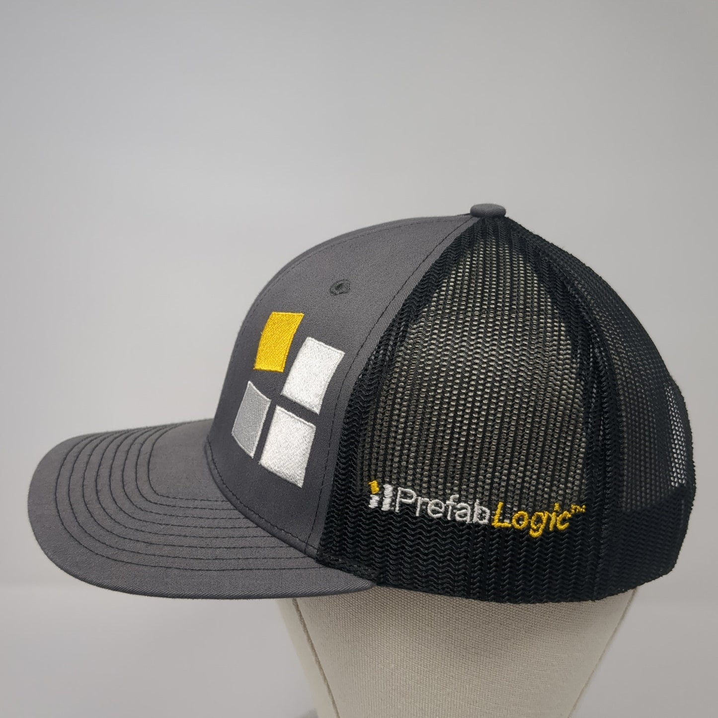 Prefab Logic Snapback Trucker Hat Gray One Size Adjustable Mesh Back Richardson