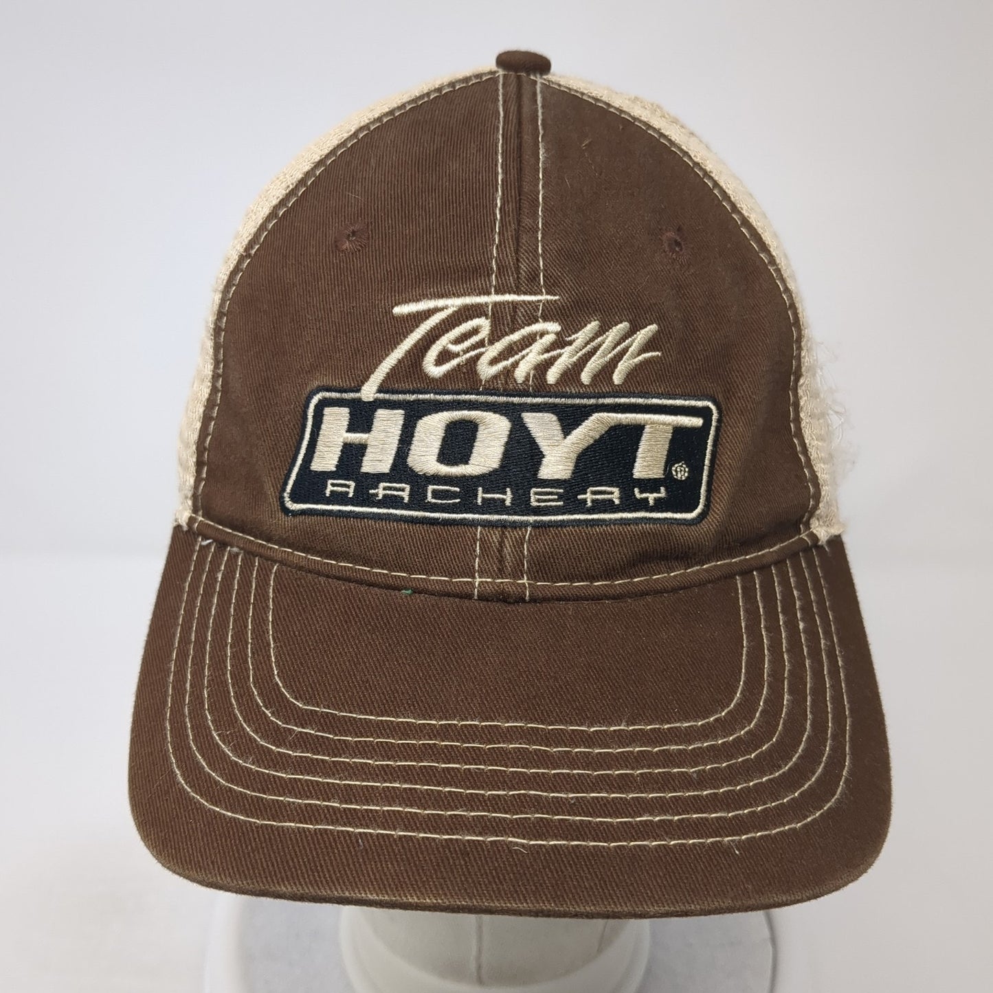 Team Hoyt Archery Snapback Trucker Hat Brown One Size Adjustable Mesh Back