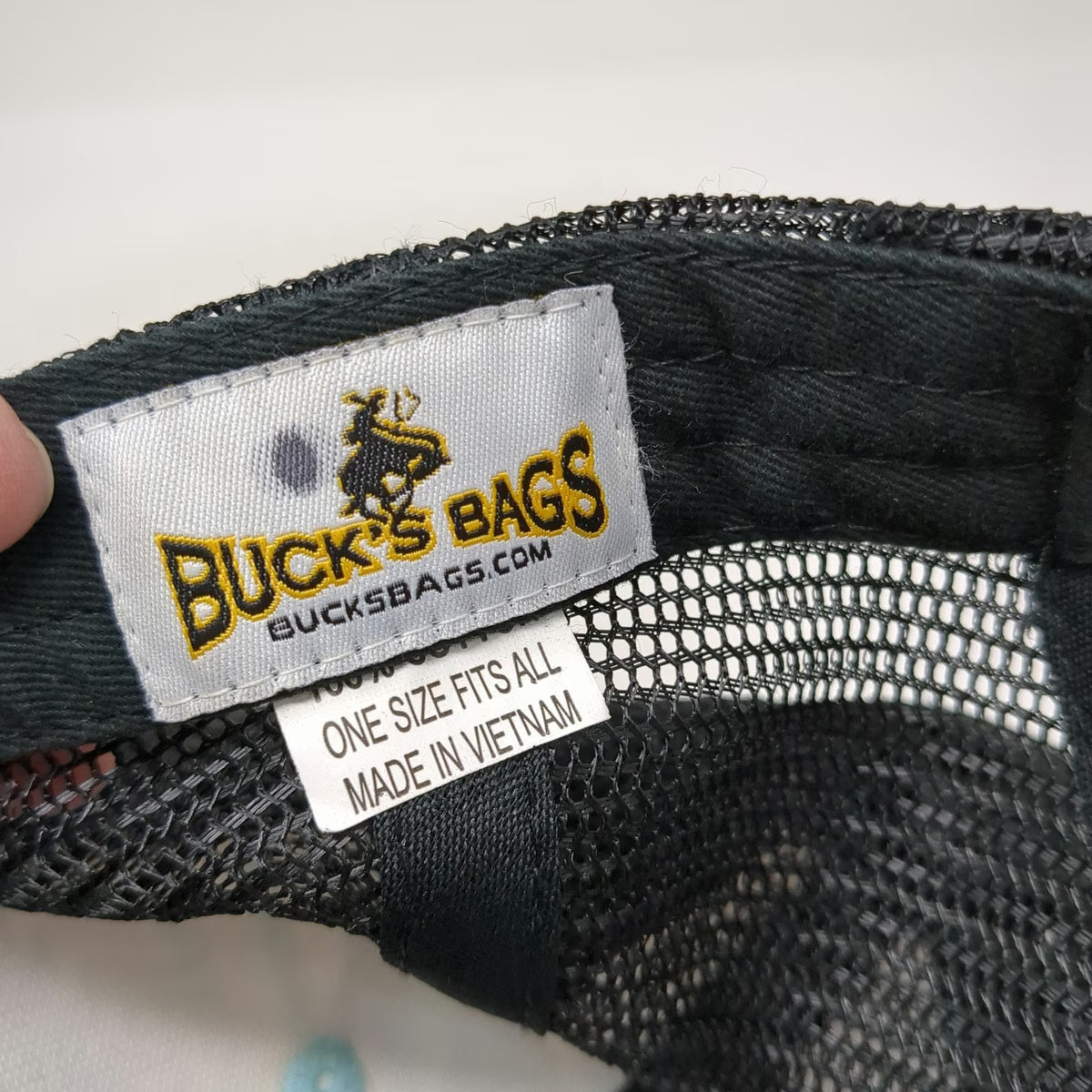 Buck's Bags Trucker Hat Black White Blue One Size Mesh Snapback Southwest Patch