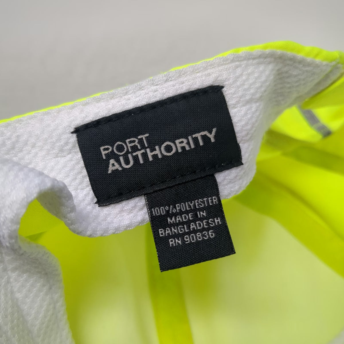 Port Authority Baseball Cap Green Black One Size Reflective Strapback Hat Safety