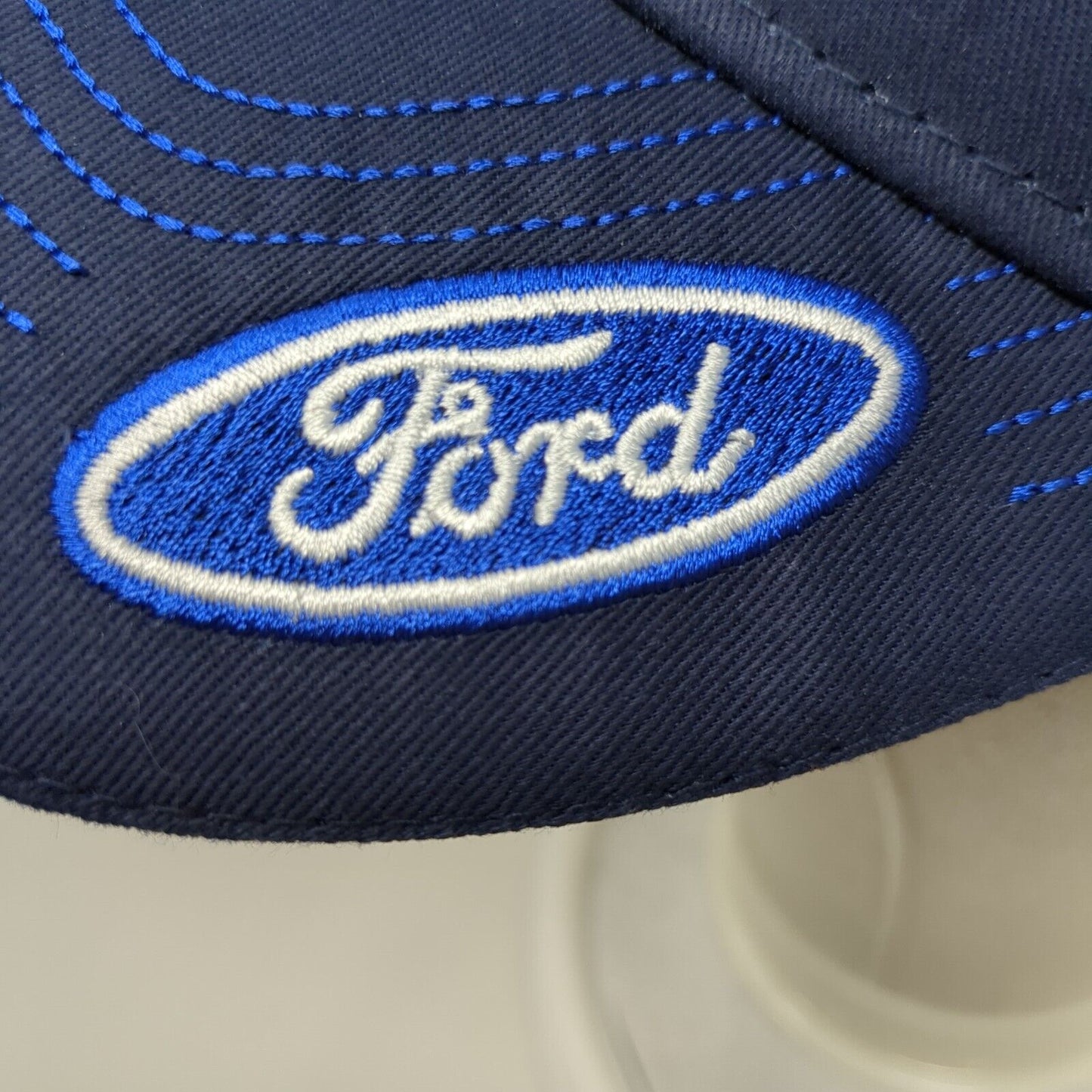 Corwin Ford Strapback Mesh Back Trucker Hat Blue One Size Embroidered