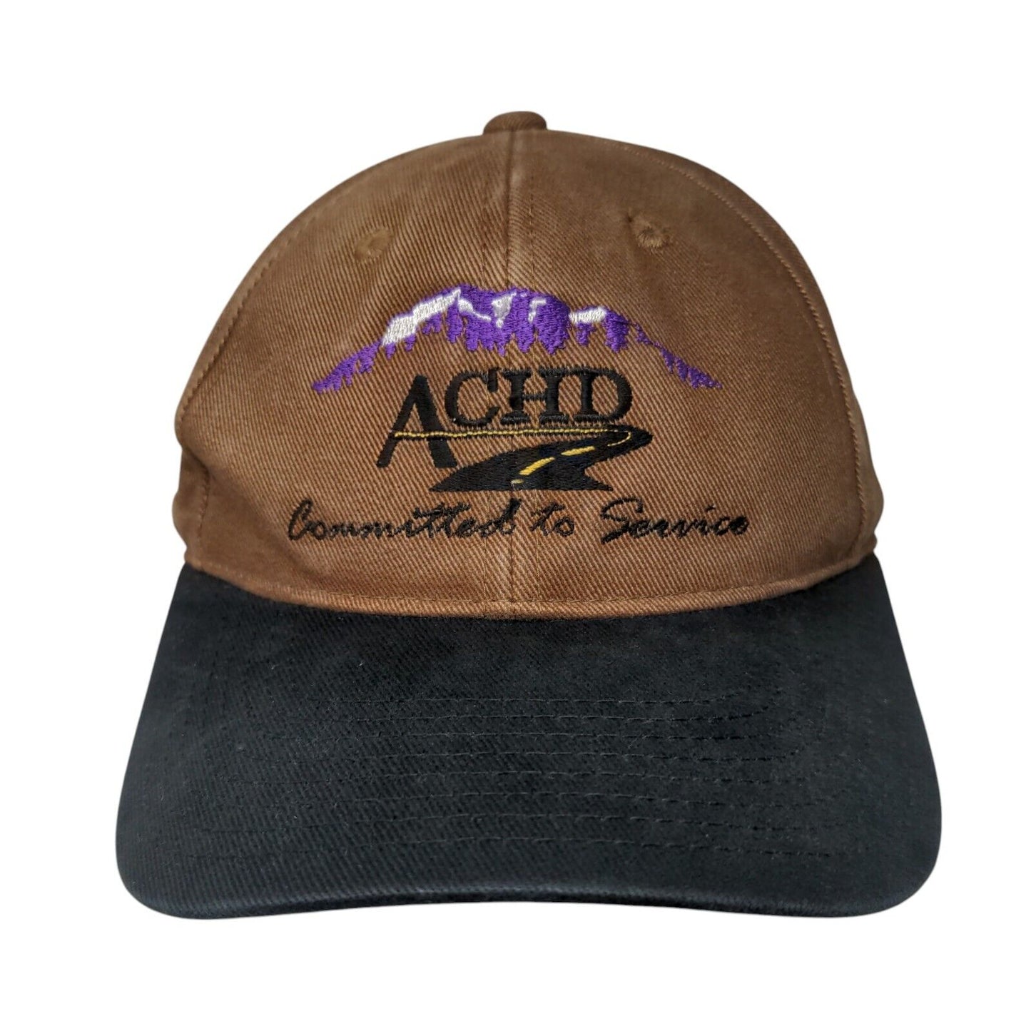 ACHD Committed To Service Strapback Hat Brown One Size Colorblock