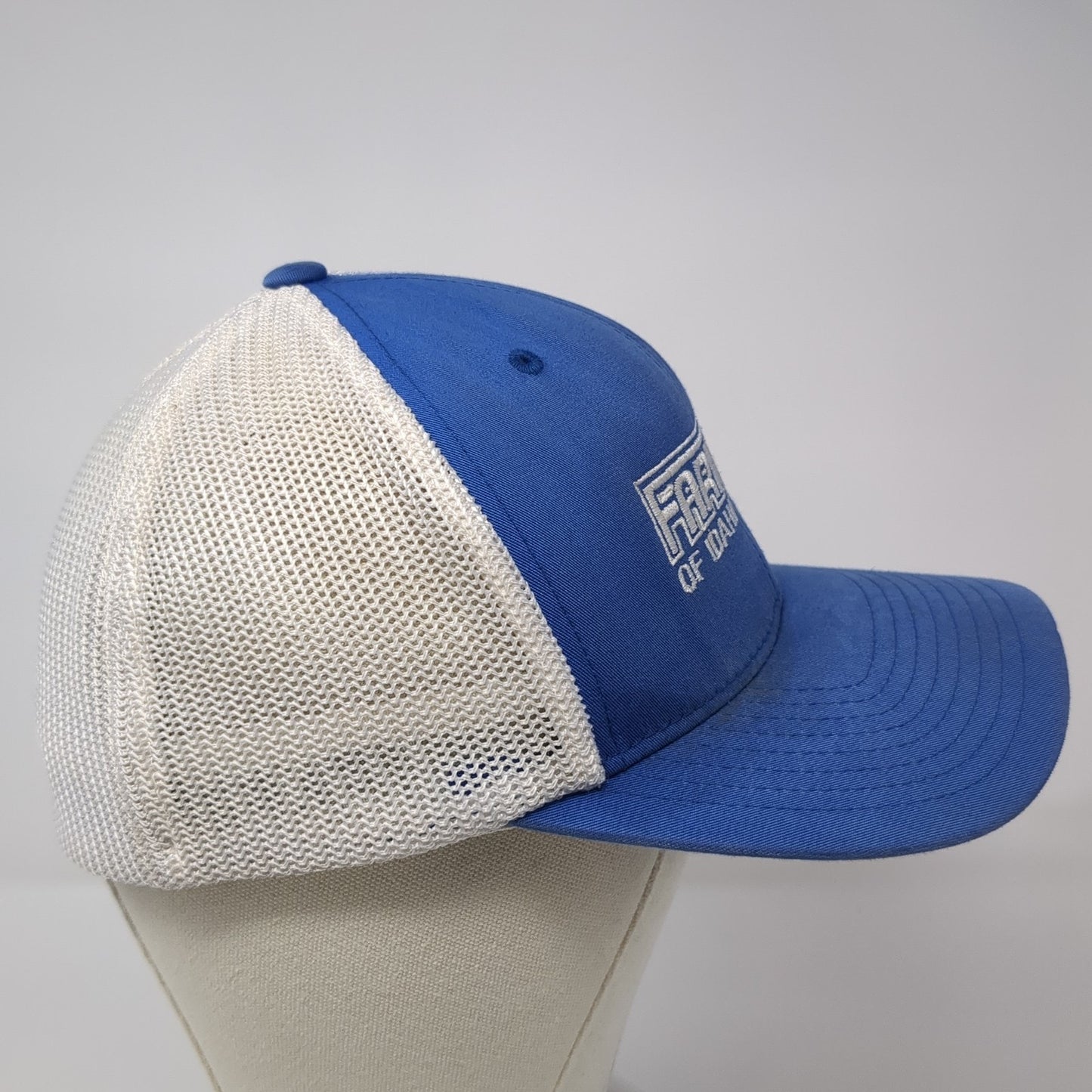 Farmore of Idaho Fitted Mesh Back Trucker Hat Blue Medium Port Authority