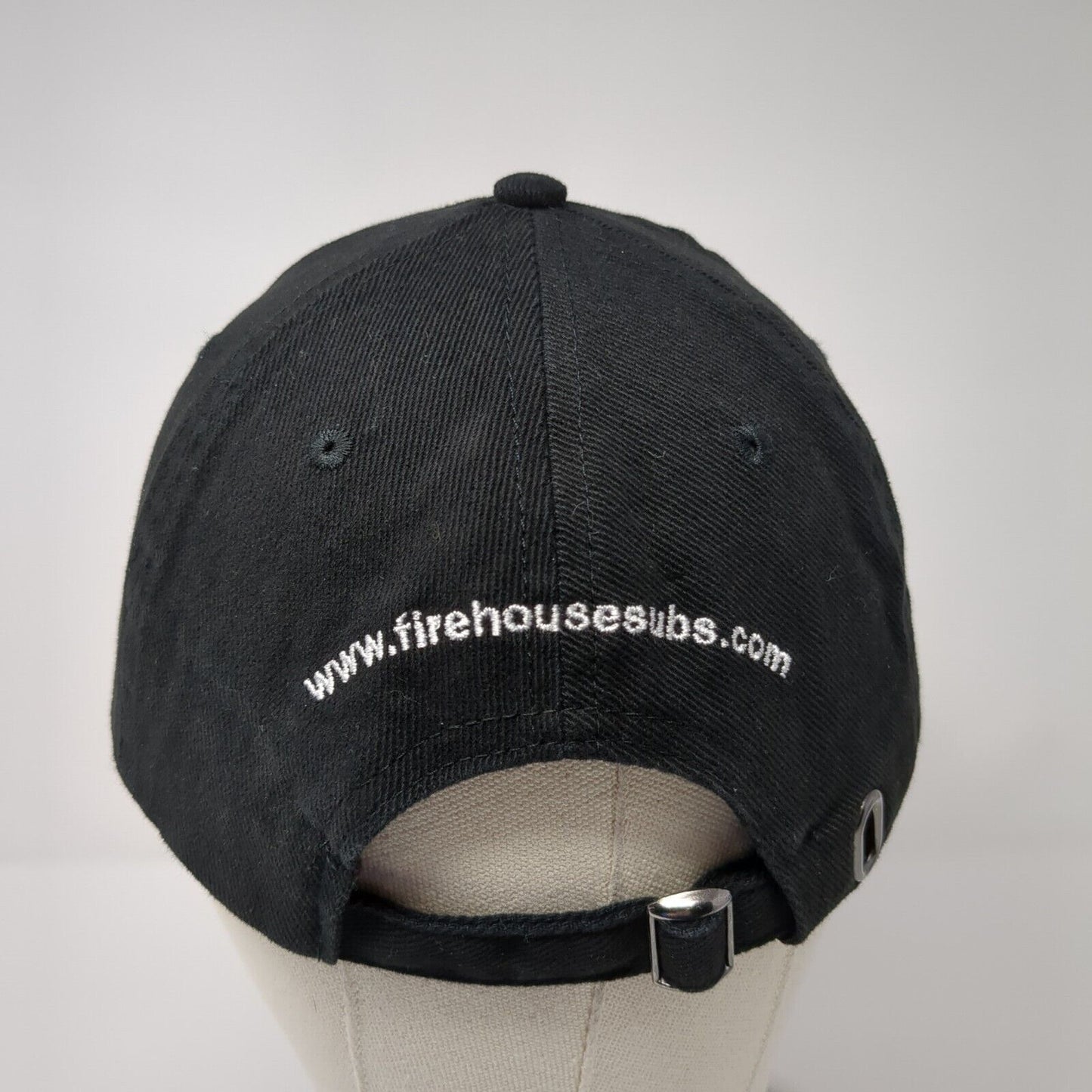 Firehouse Subs Founded by Firemen Slideback Hat Black OS Adjustable Embroidered