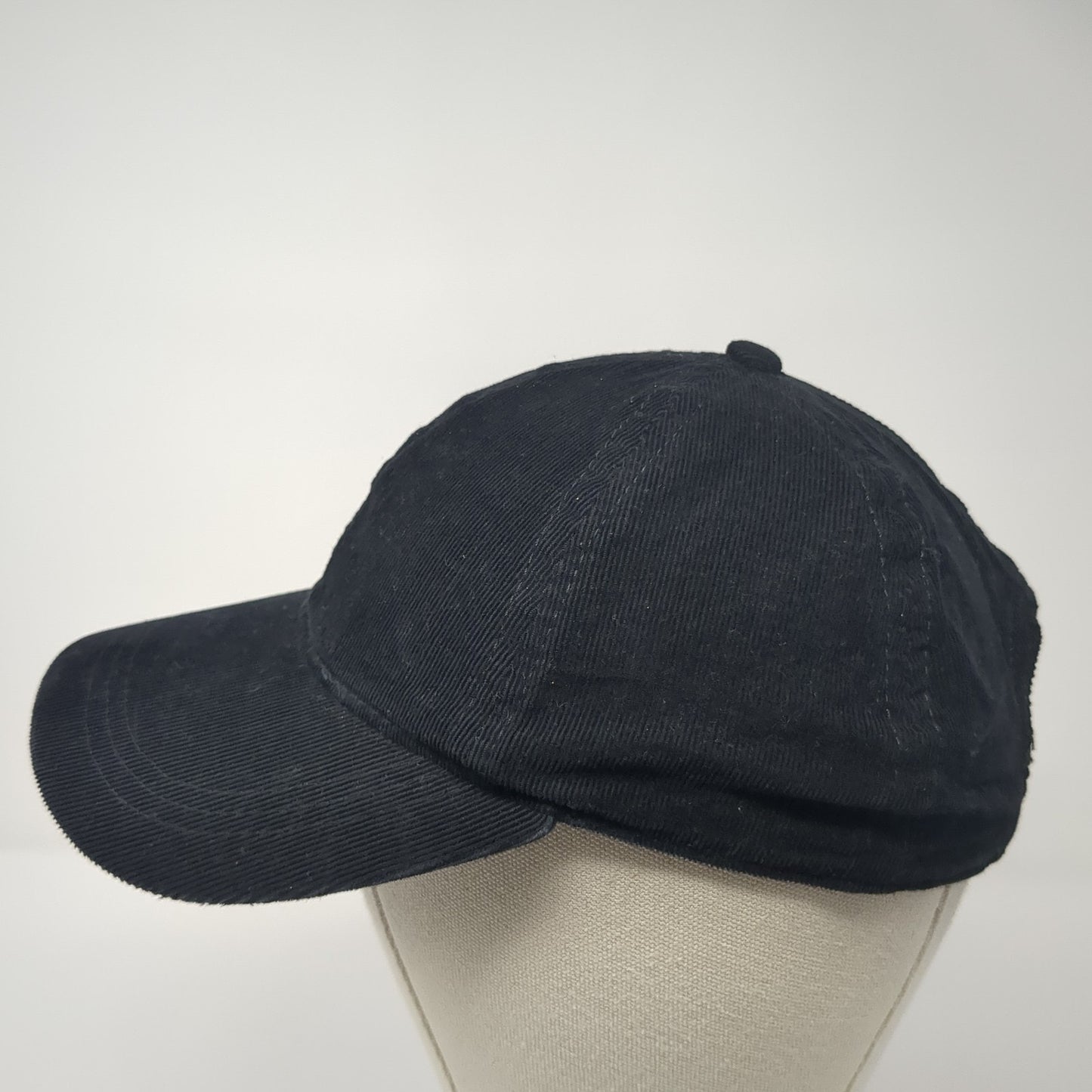 Unbranded Strapback Hat Solid Black One Size Adjustable Blank Casual