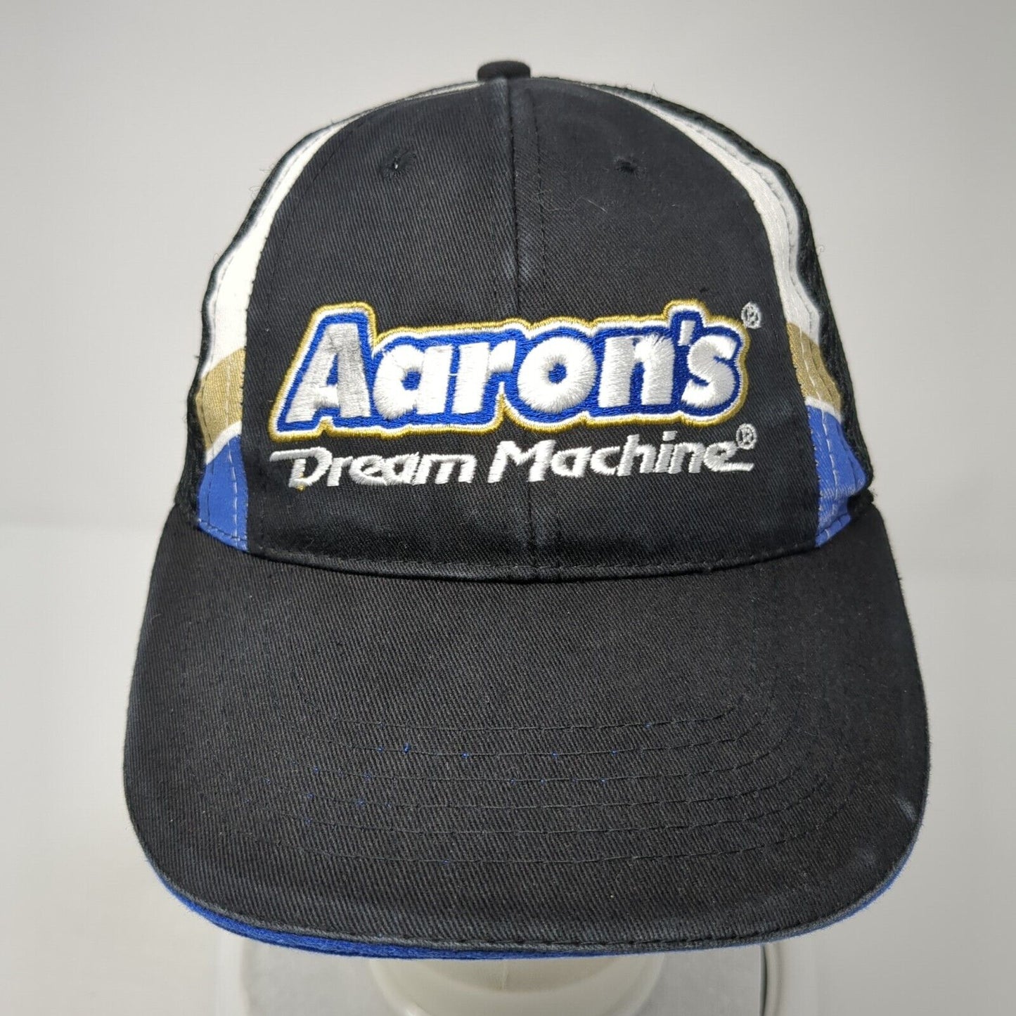 Aaron's Dream Machine Straoback Trucker Hat Black One Size Mesh Chase Authentics