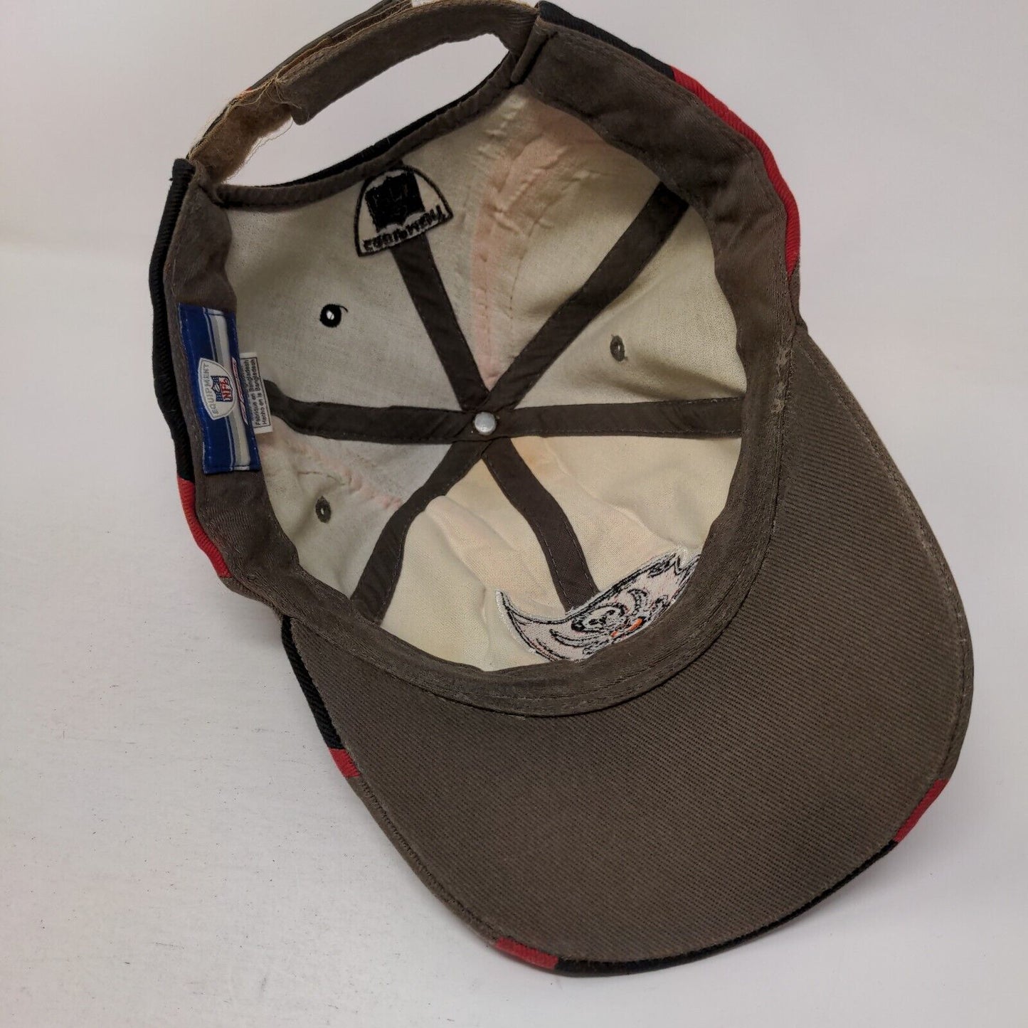 Tampa Bay Buccaneers Strapback Hat Brown Striped OSFA Embroidered Logo NFL
