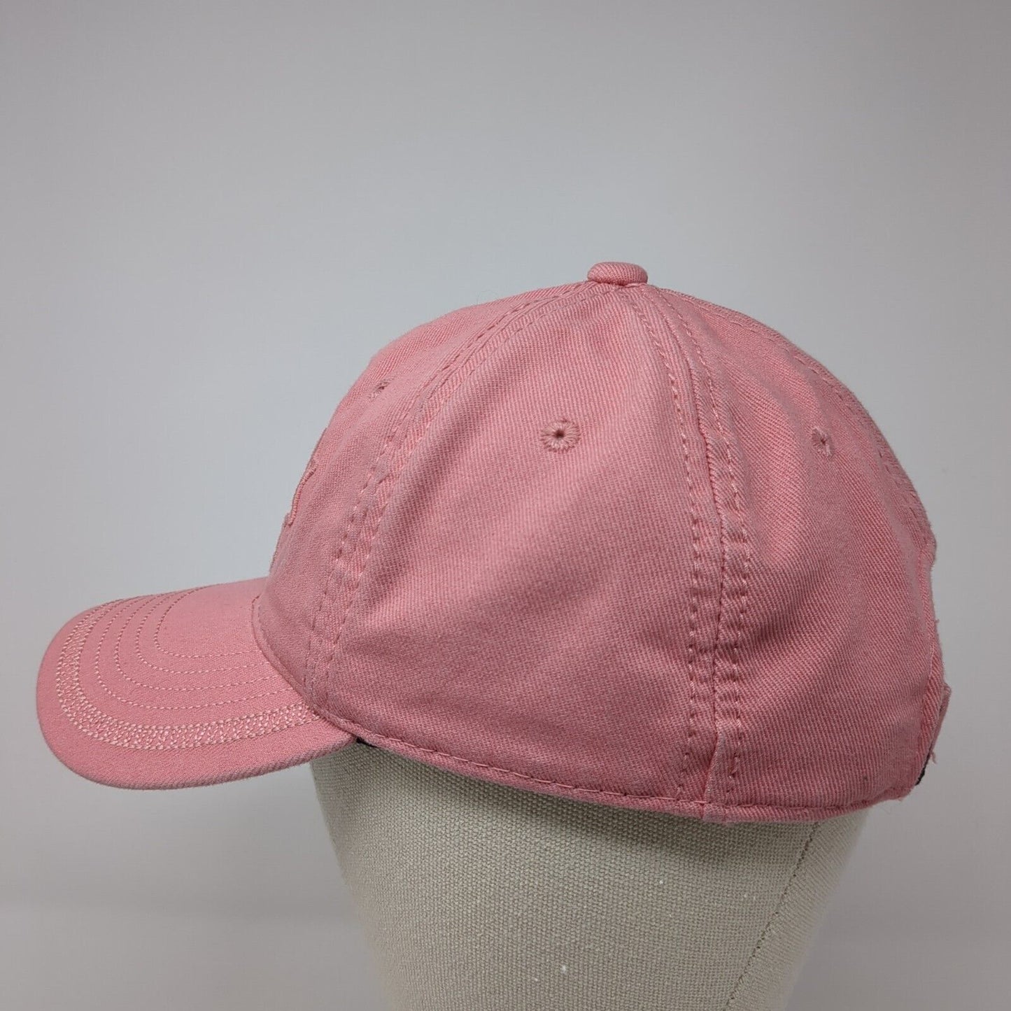 Unbranded Women's Strapback Hat Pink One Size Embroidered Logo 6 Panel
