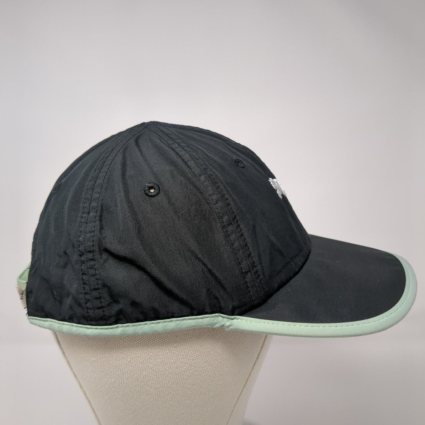 PUMA Strapback Hat Black One Size Adjustable Embroidered Green Trim