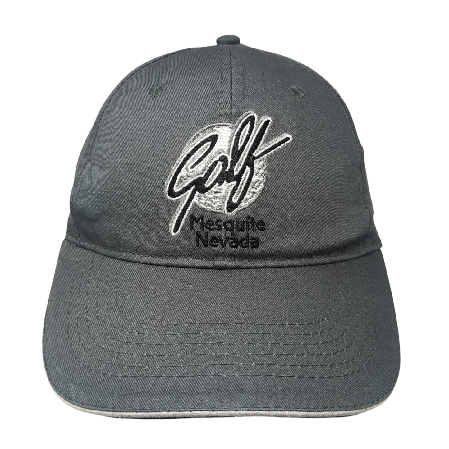 Golf Mesquite Nevada Strapback Baseball Cap Gray One Size Adjustable Embroidered