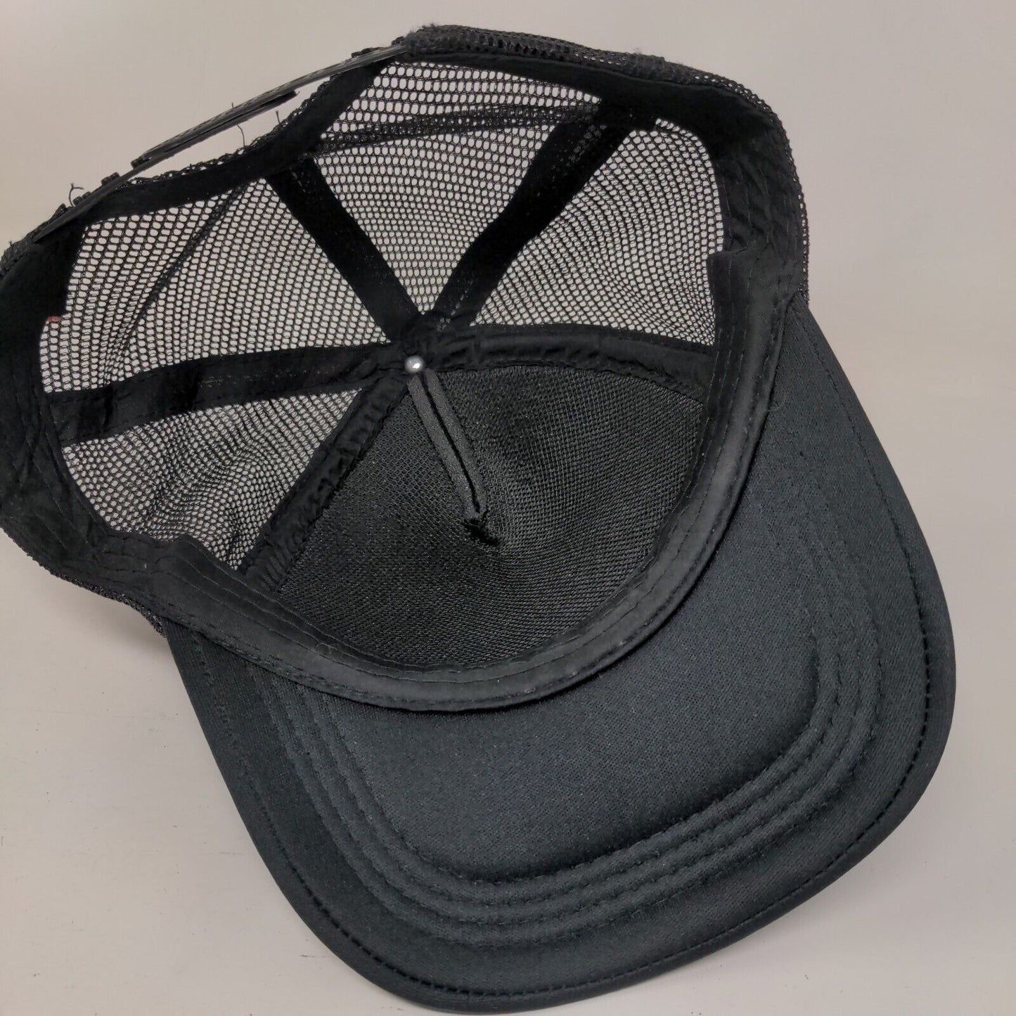 Bear Skull Snapback Mesh Back Trucker Hat Black One Size Adjustable