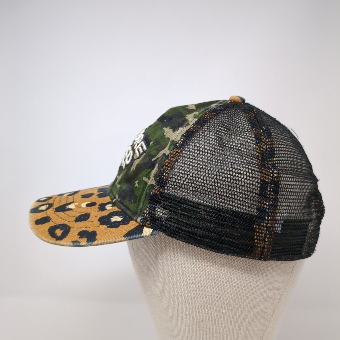 Need More Sleep Slideback Trucker Hat Multi One Size Camo Animal Print