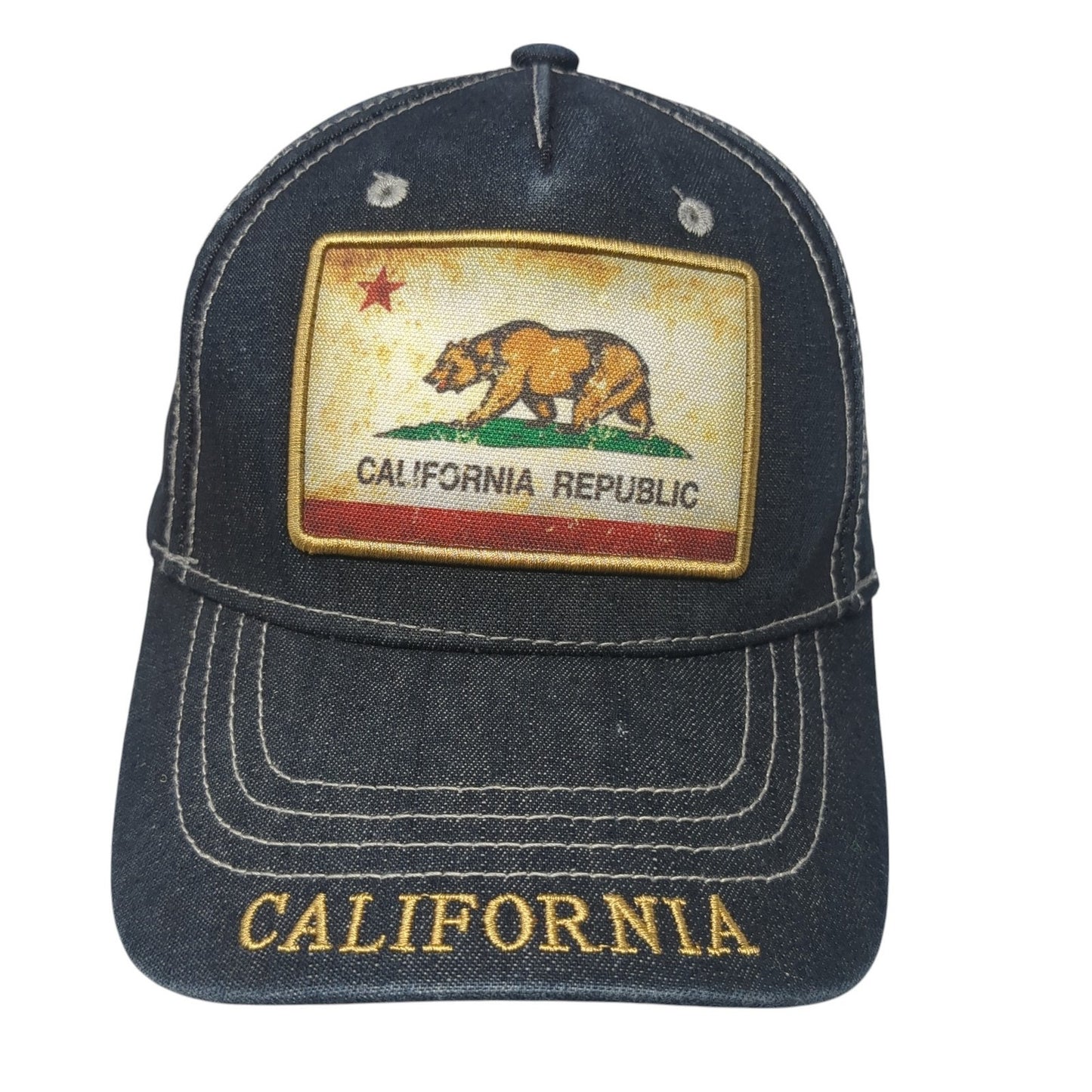 California Republic Strapback Baseball Cap Blue One Size Adjustable Robin Ruth