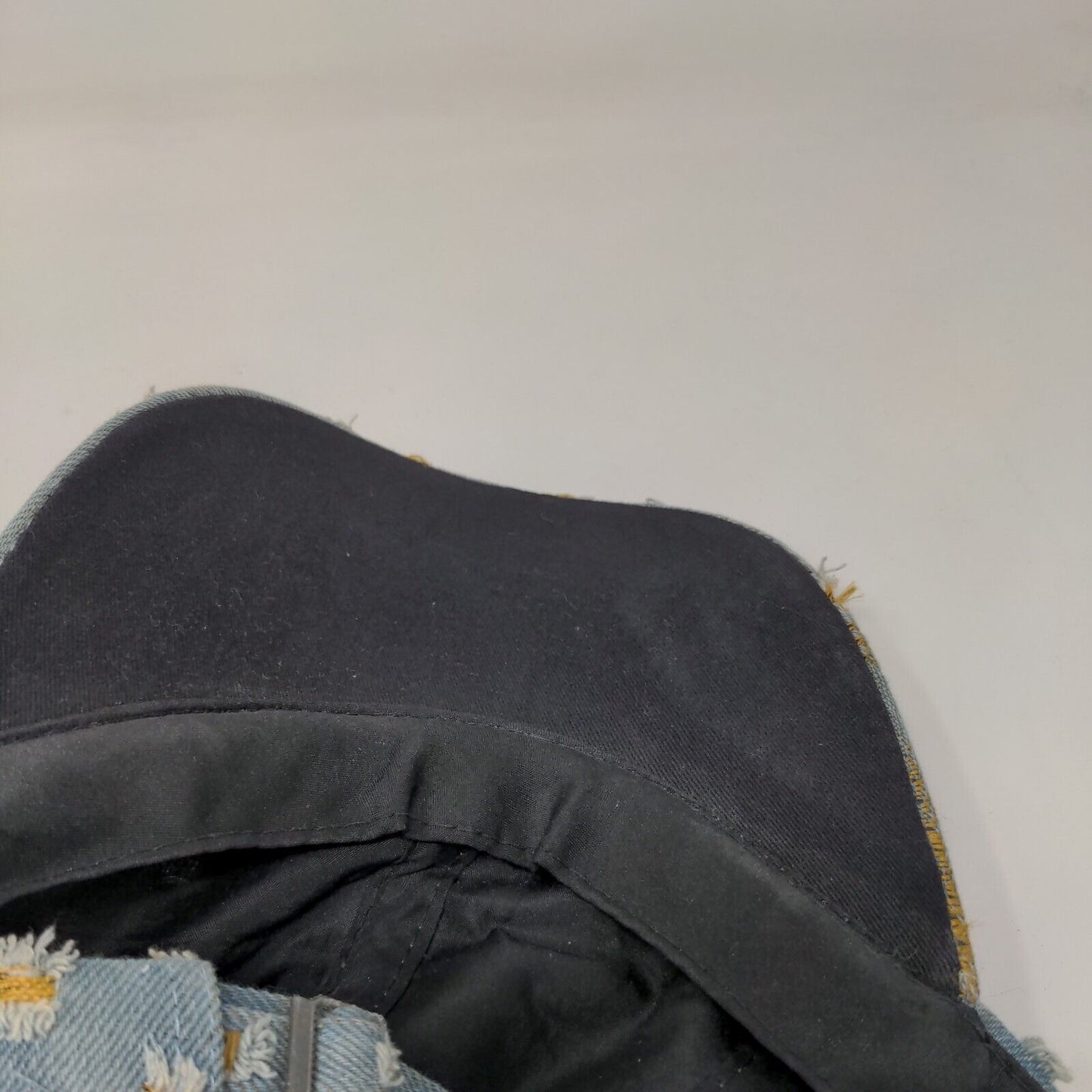 Unbranded Slideback Hat Blue One Size Solid Denim Distressed 6 Panel