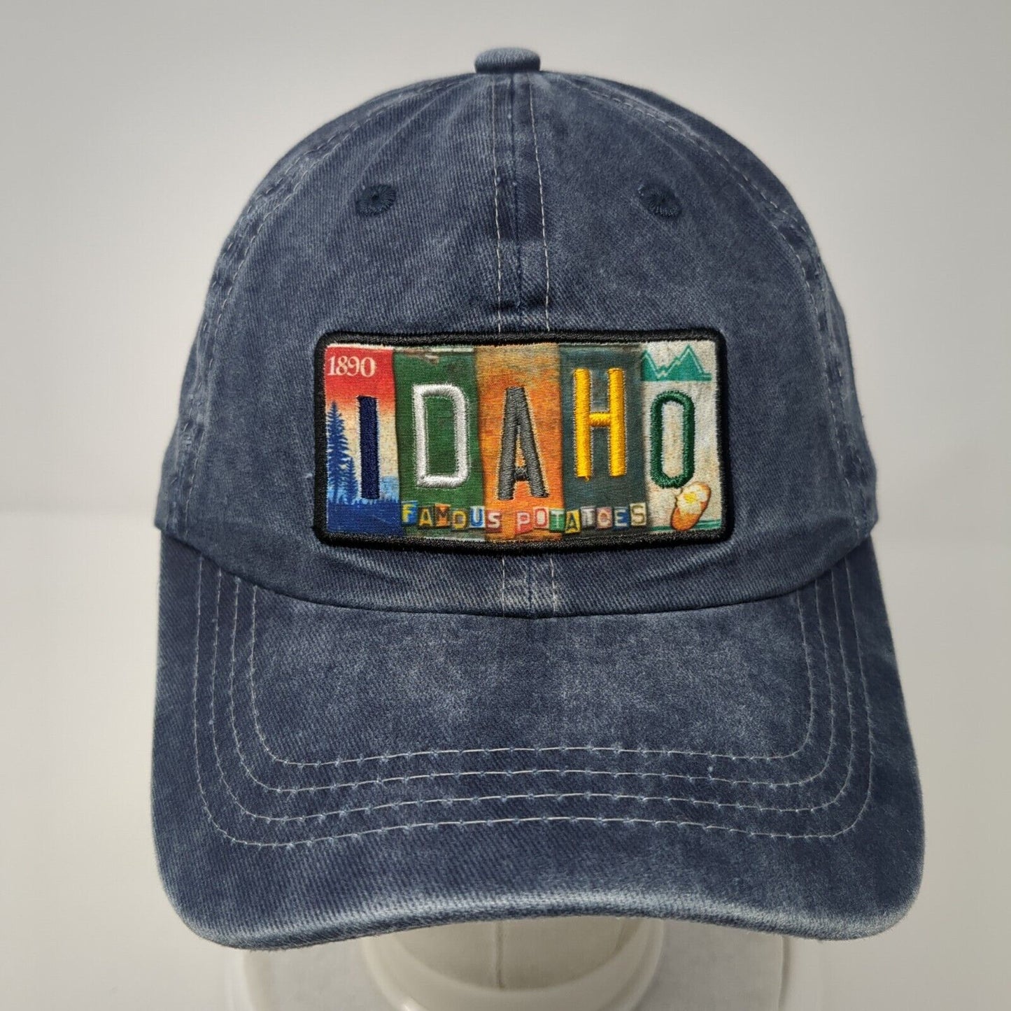 Idaho Famous Potatoes Slideback Hat Blue One Size Embroidered 6 Panel