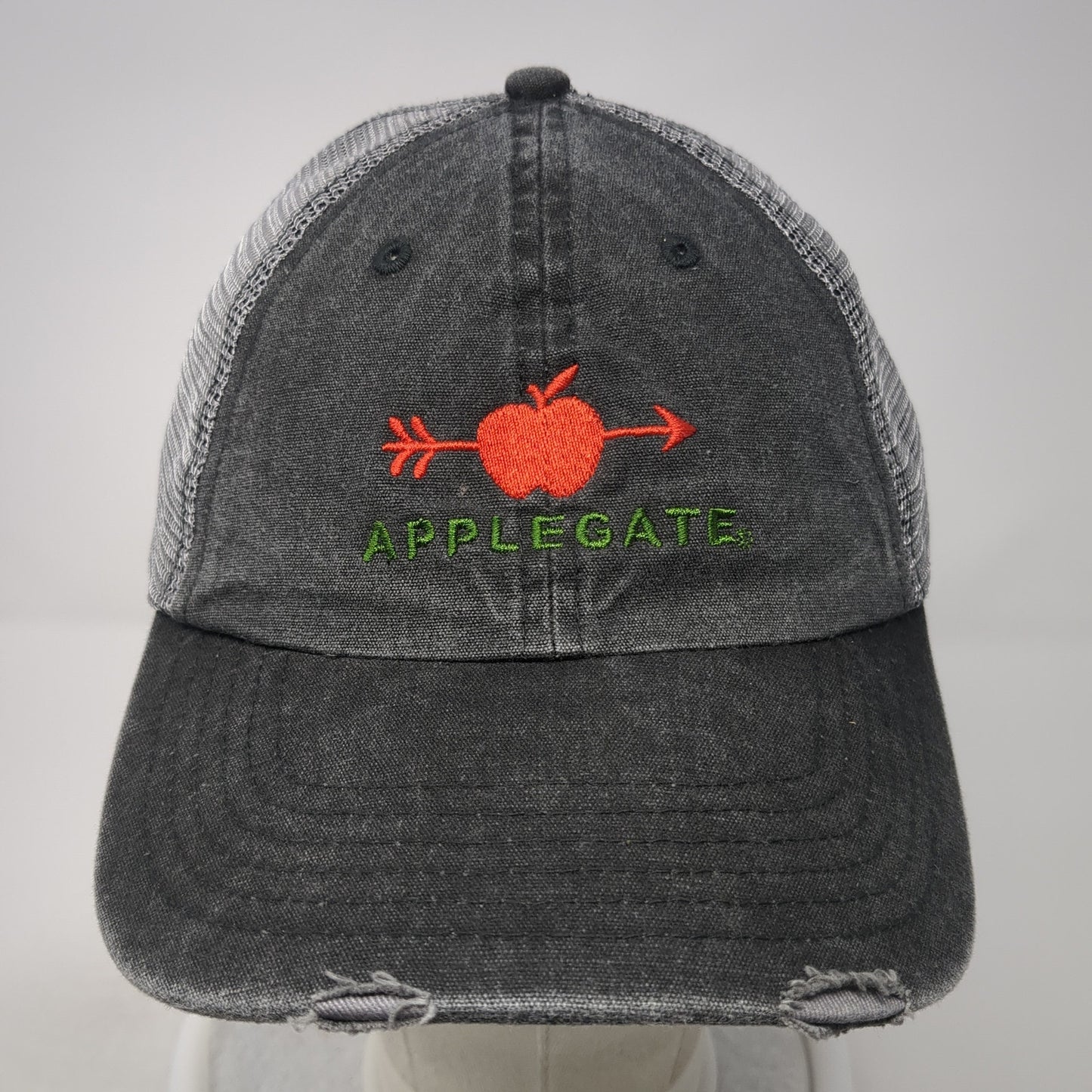 Apple Gate Snapback Trucker Hat Gray One Size Adjustable Mesh Back 6 Panel