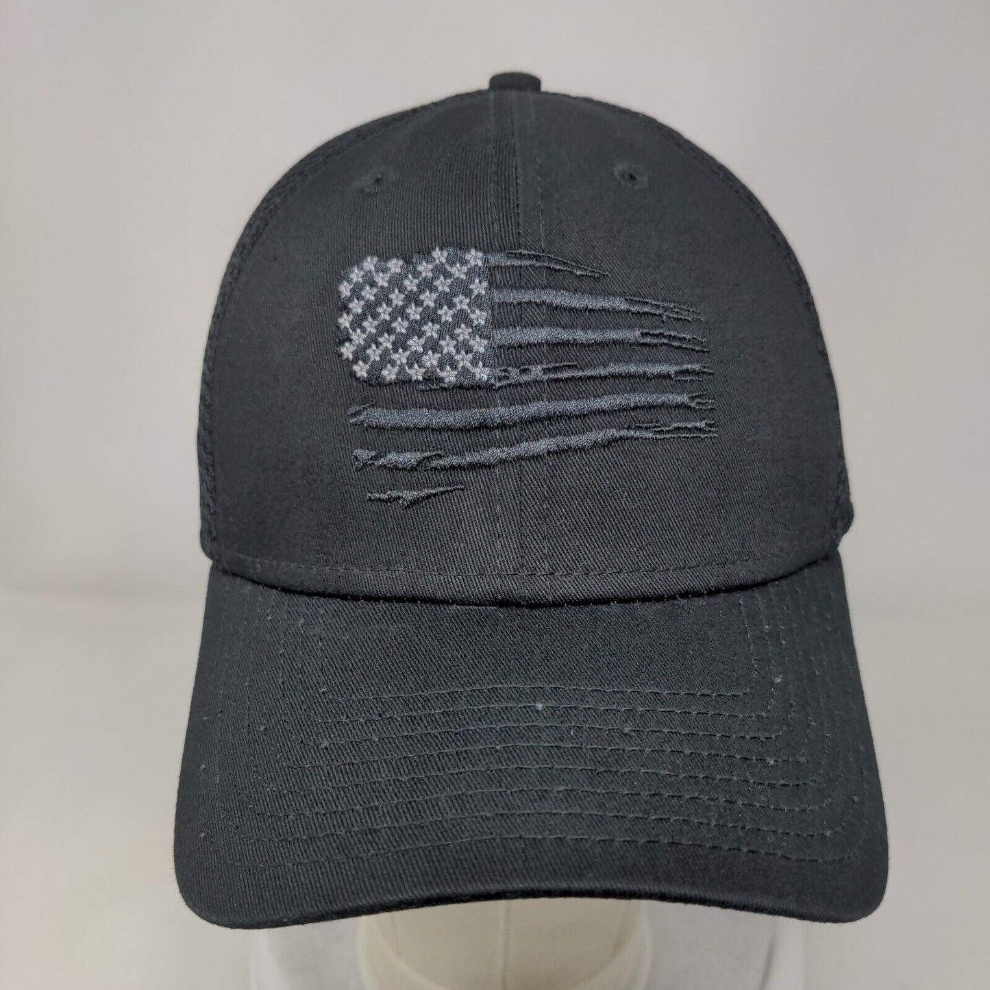 American Flag Shield Republic Fitted Trucker Hat Black M/L 39Thirty New Era